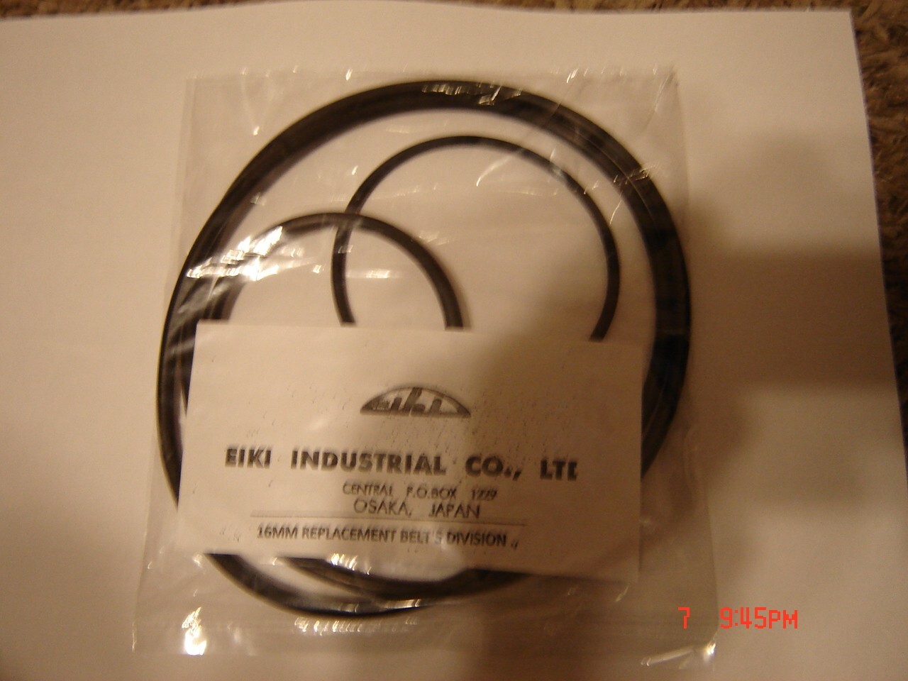 16MM EIKI ST-Series, Projector Belts, 4 Belt Set / Belt Kit. 16mm Eiki Belts