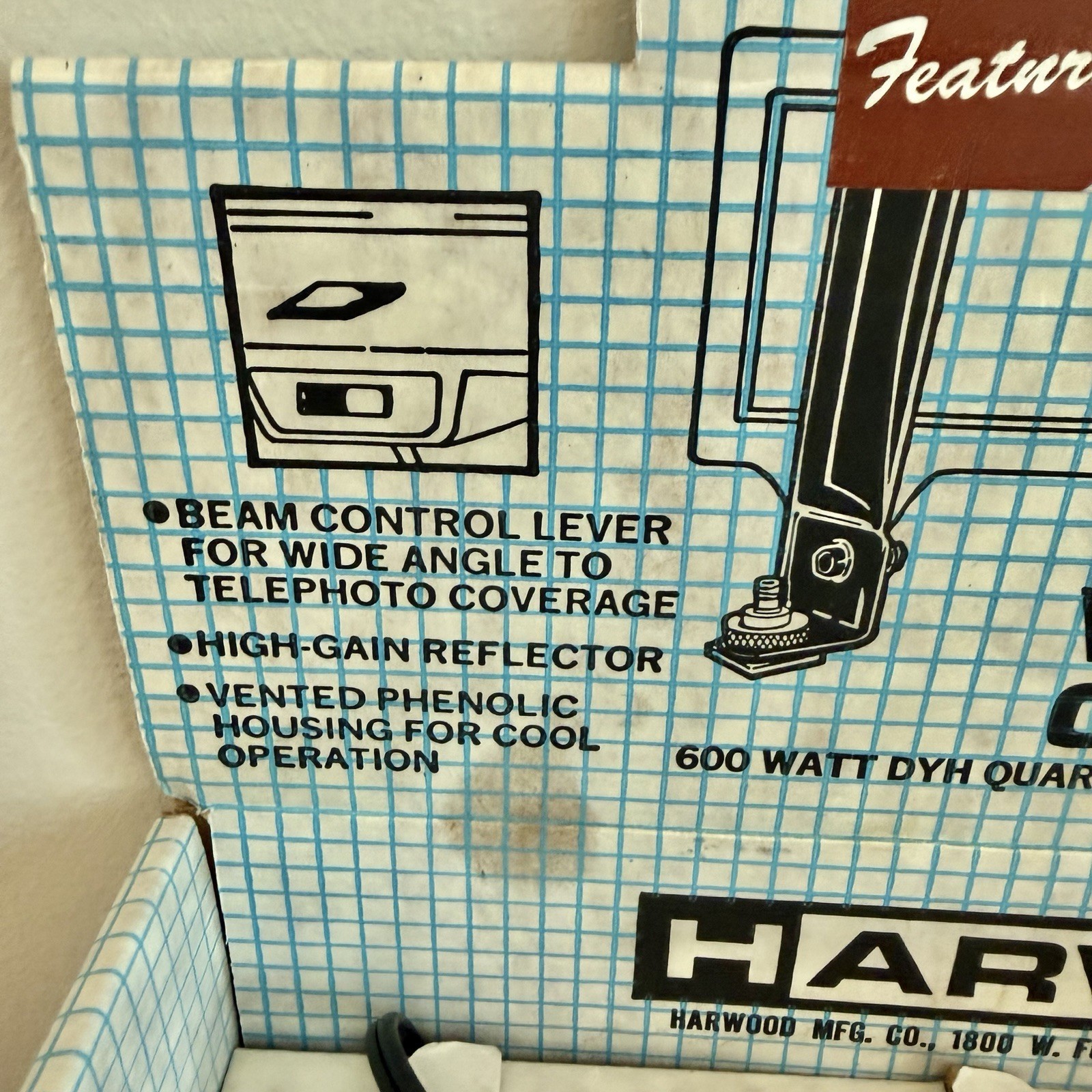 Harwood VL-4 Ultra-Brite 600W Video Camera Light Vintage Working Boxed