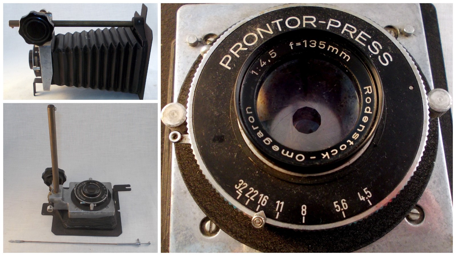 Vintage Bellows Assembly W/Pronto Press & Rodenstock Omegaron Macro Photography
