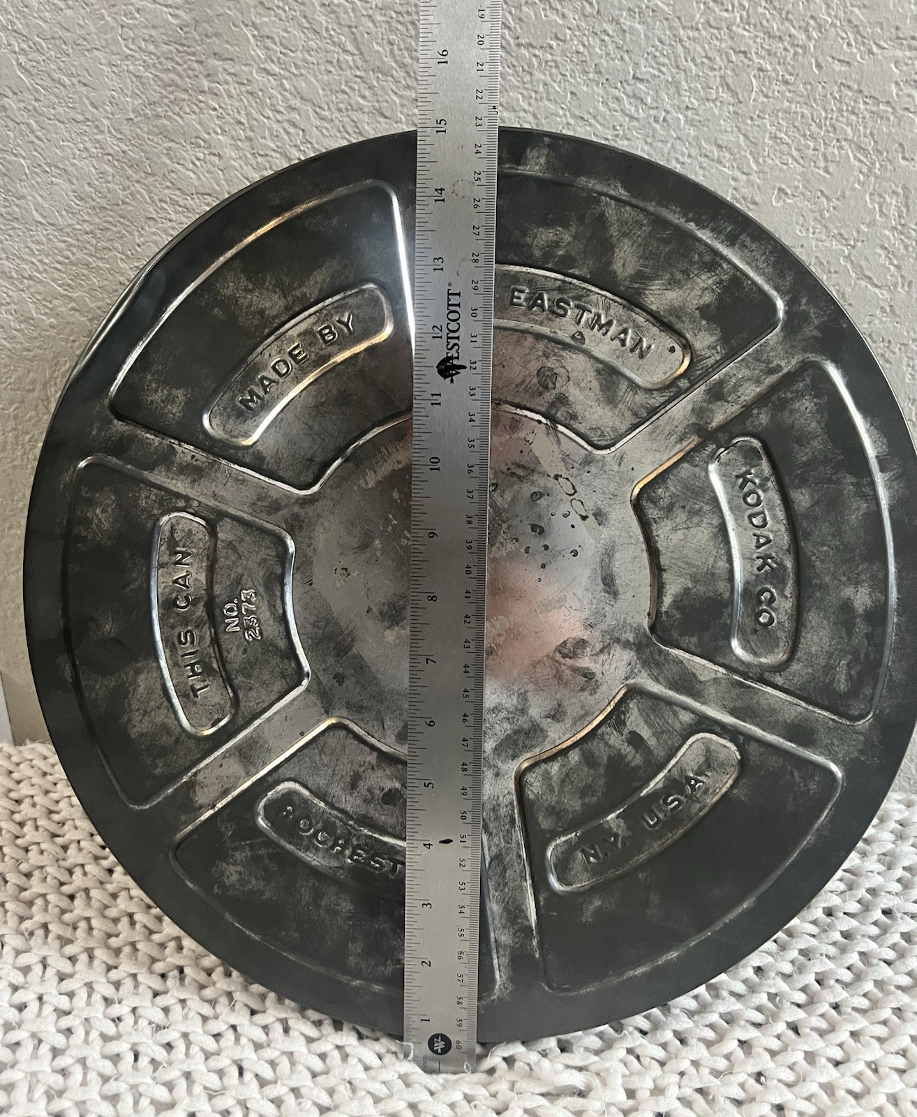 vintage Eastman Kodak Company 15-inch film reel canister