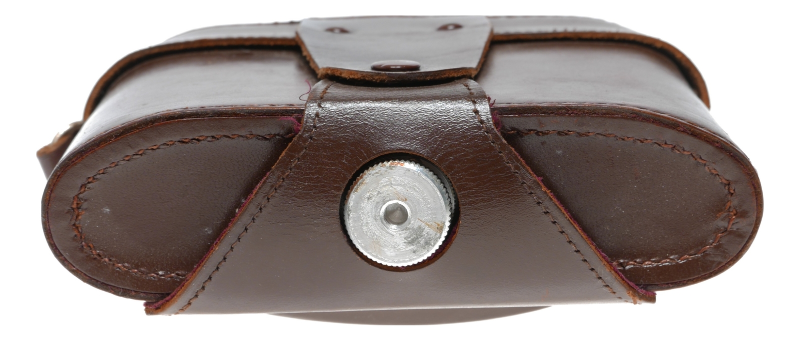 No name vintage film camera antique leather case in used condition with strap