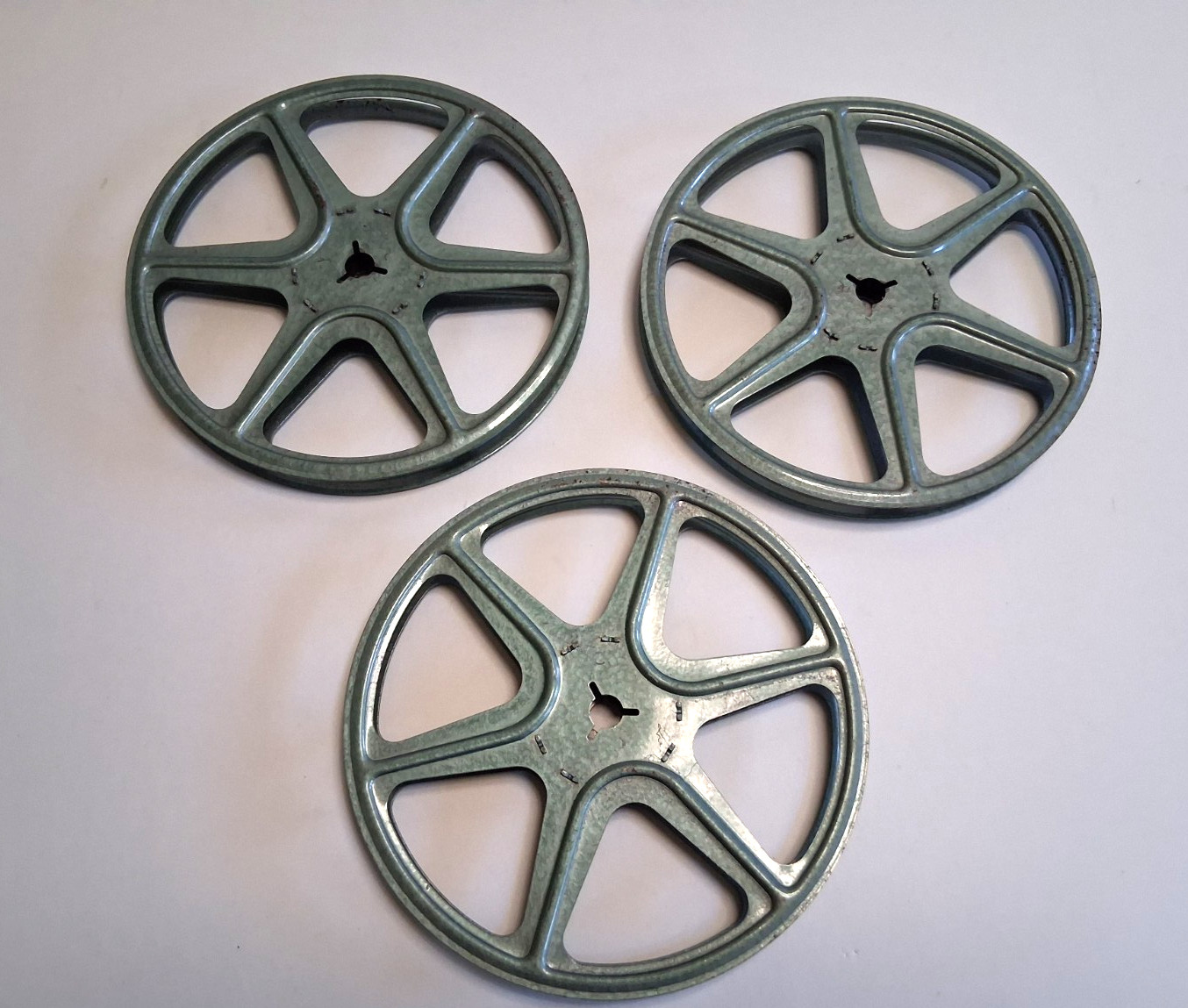 Vintage 8mm Metal Movie Projector Film Reels 5″, pack of 3