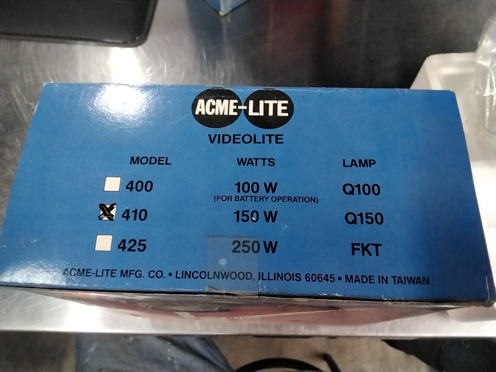 NEW ACME-LITE LUMINEX CAMERA MOUTED VIDEOLITE BULB NOT INCLUDED MODEL 410