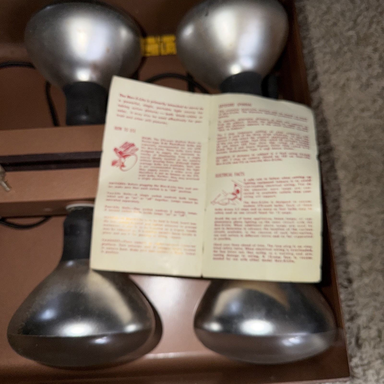 Vtg Acme Lite Mov-E-Lite Model R4 Movie Light 4 Bulb Lighting Bar w/ Case+book