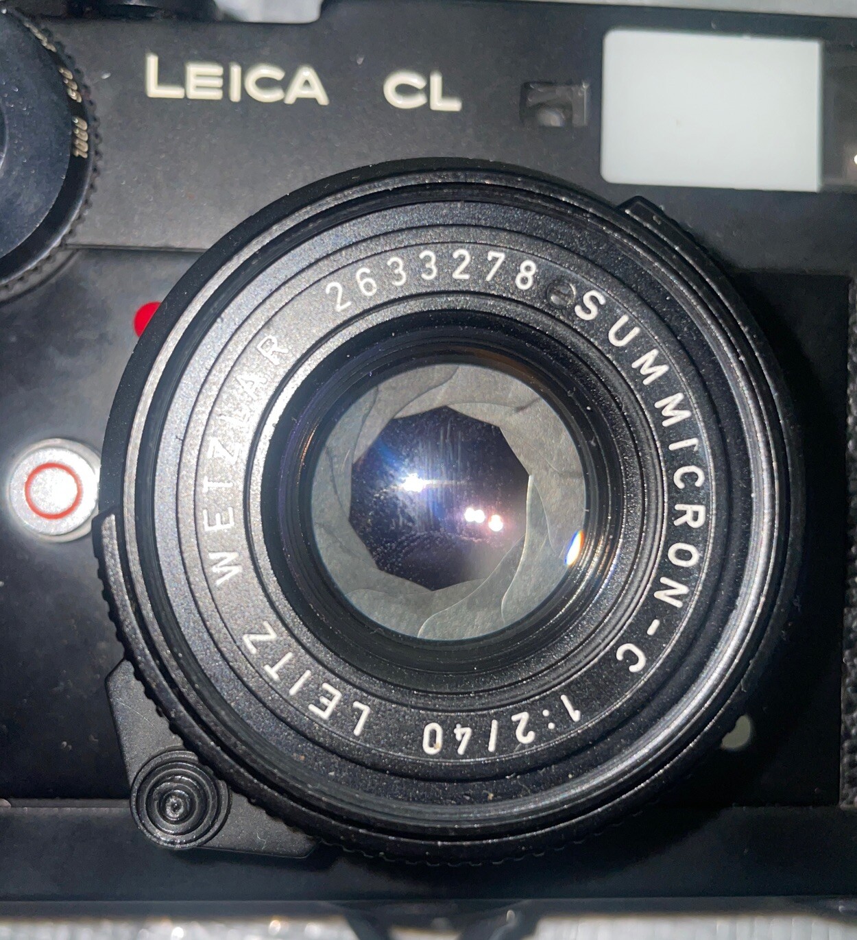 LEICA CL Film Camera Summicron C 40mm f2 Lens with Leitz Wetzlar case, strap