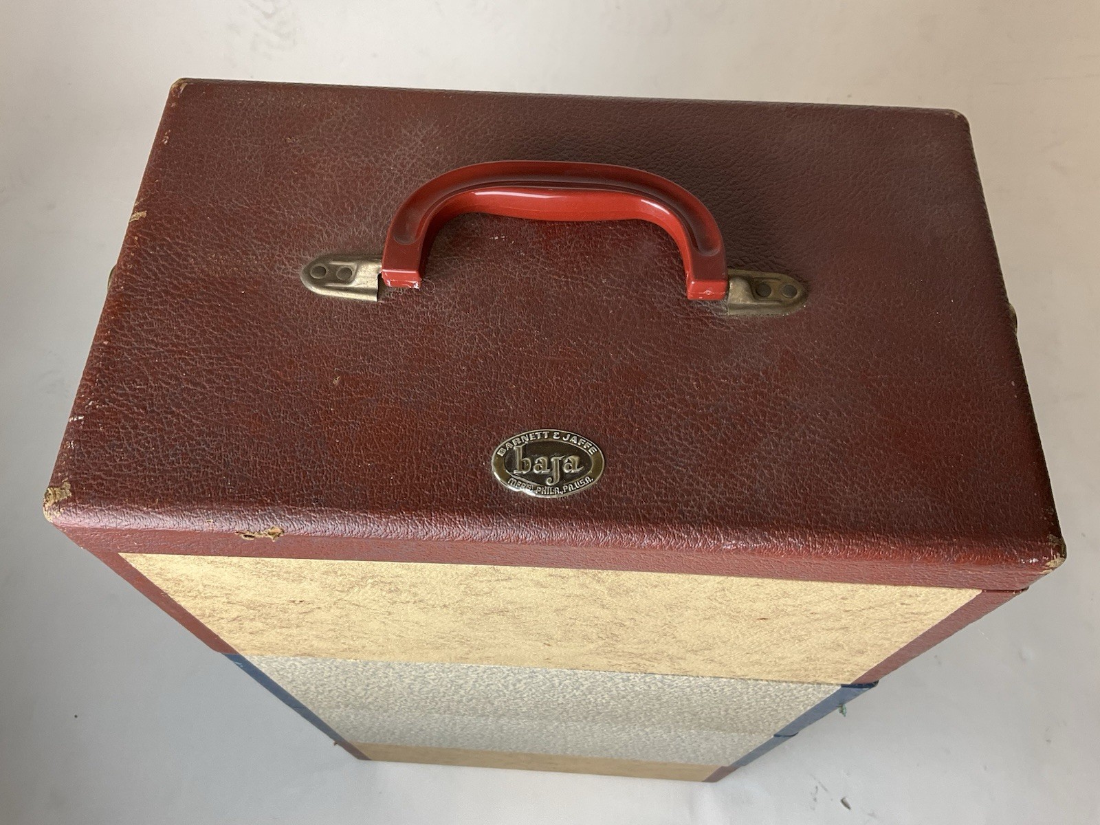 Vintage Barnett & Jaffe Baja Slide Carrying Case Red Blue 4 Level Stackable