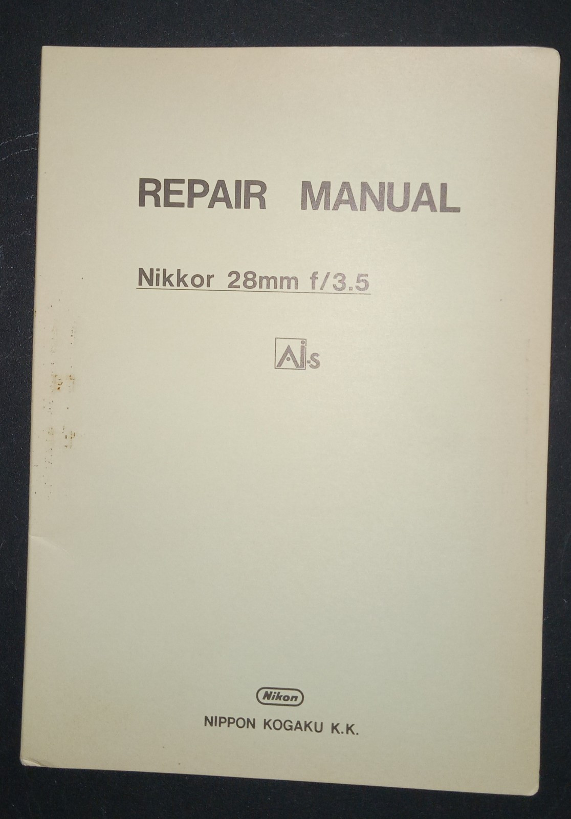 Nikon Nikkor 28mm F/3.5 Repair Manual Technicians English & Japanese