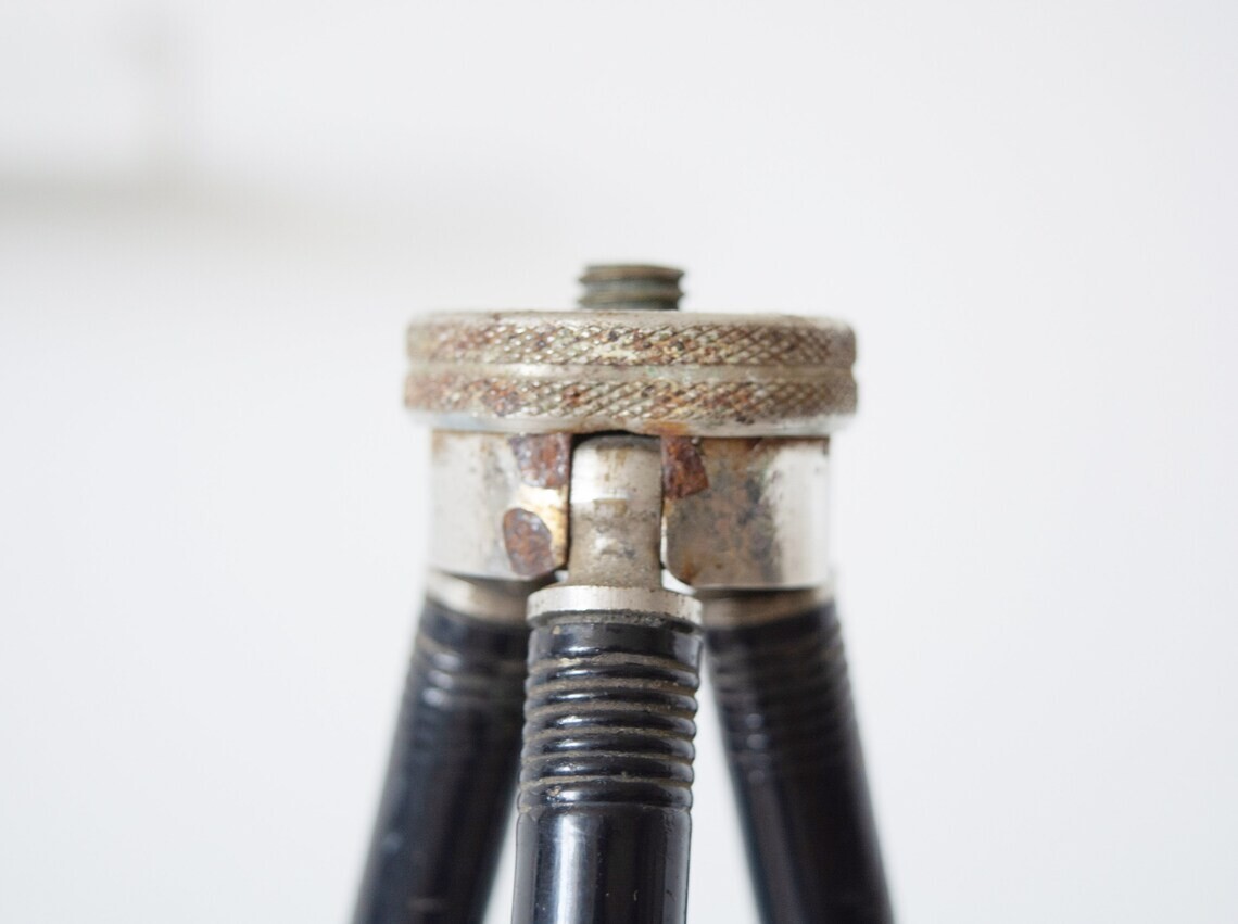 vintage camera tripod Copper tripod by Rokuoh Sha industrial tripod retro tripod