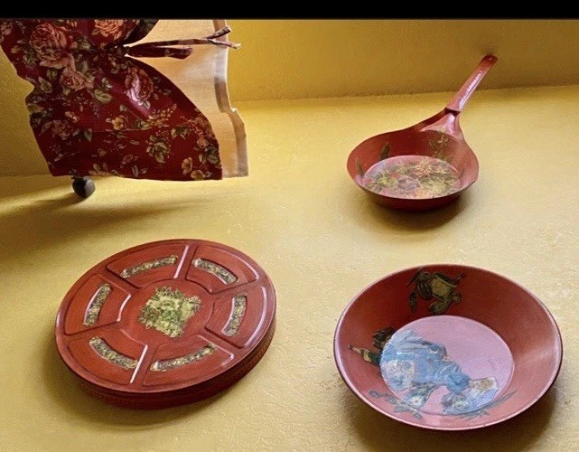 Vintage Vignette Film Reel Holder Sakakuzi Style Bowl Frying Pan Long Handle