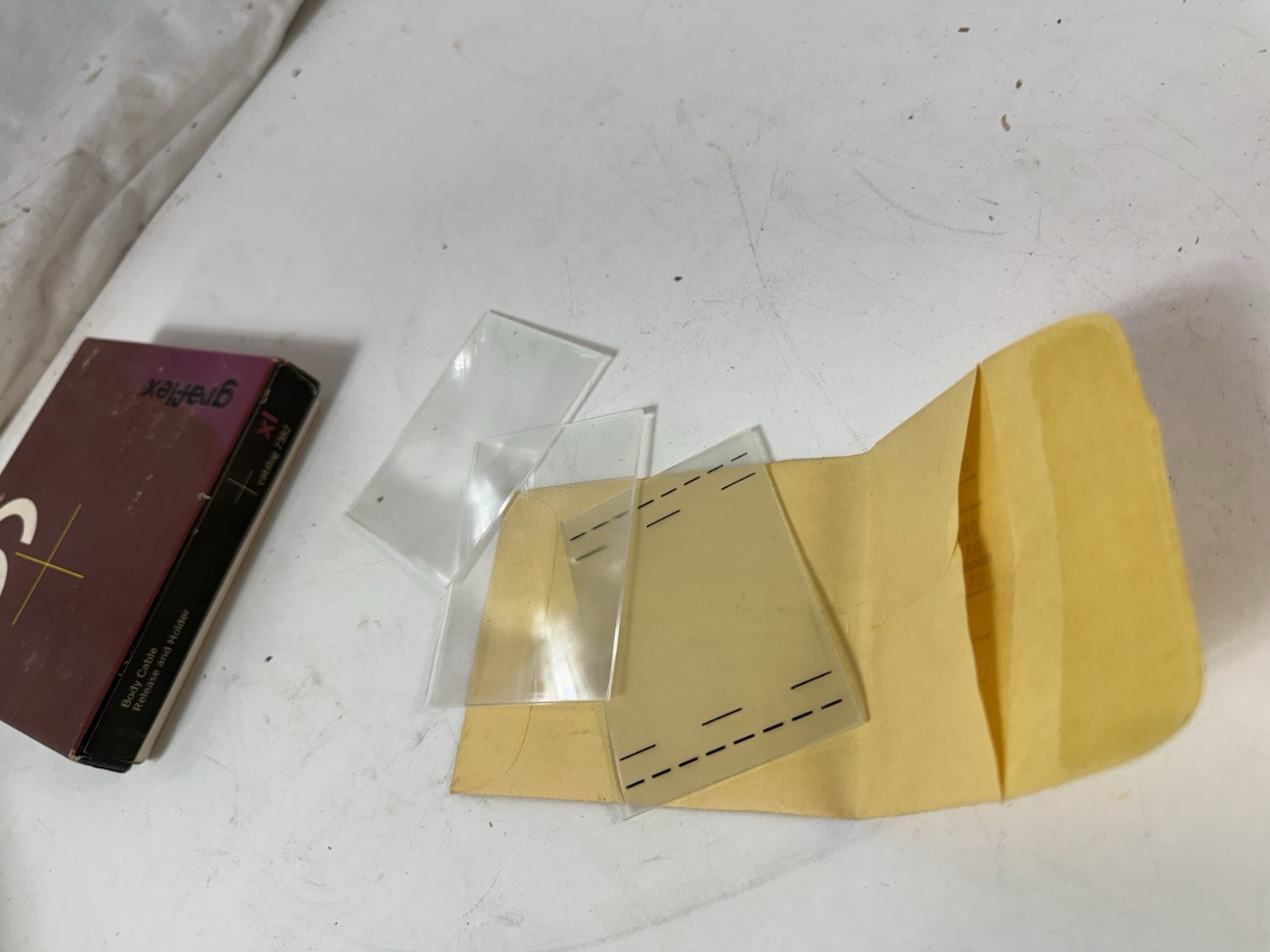 Vintage Graflex XL Viewfinder Slides Ground Glass Guides Parts & Original Box