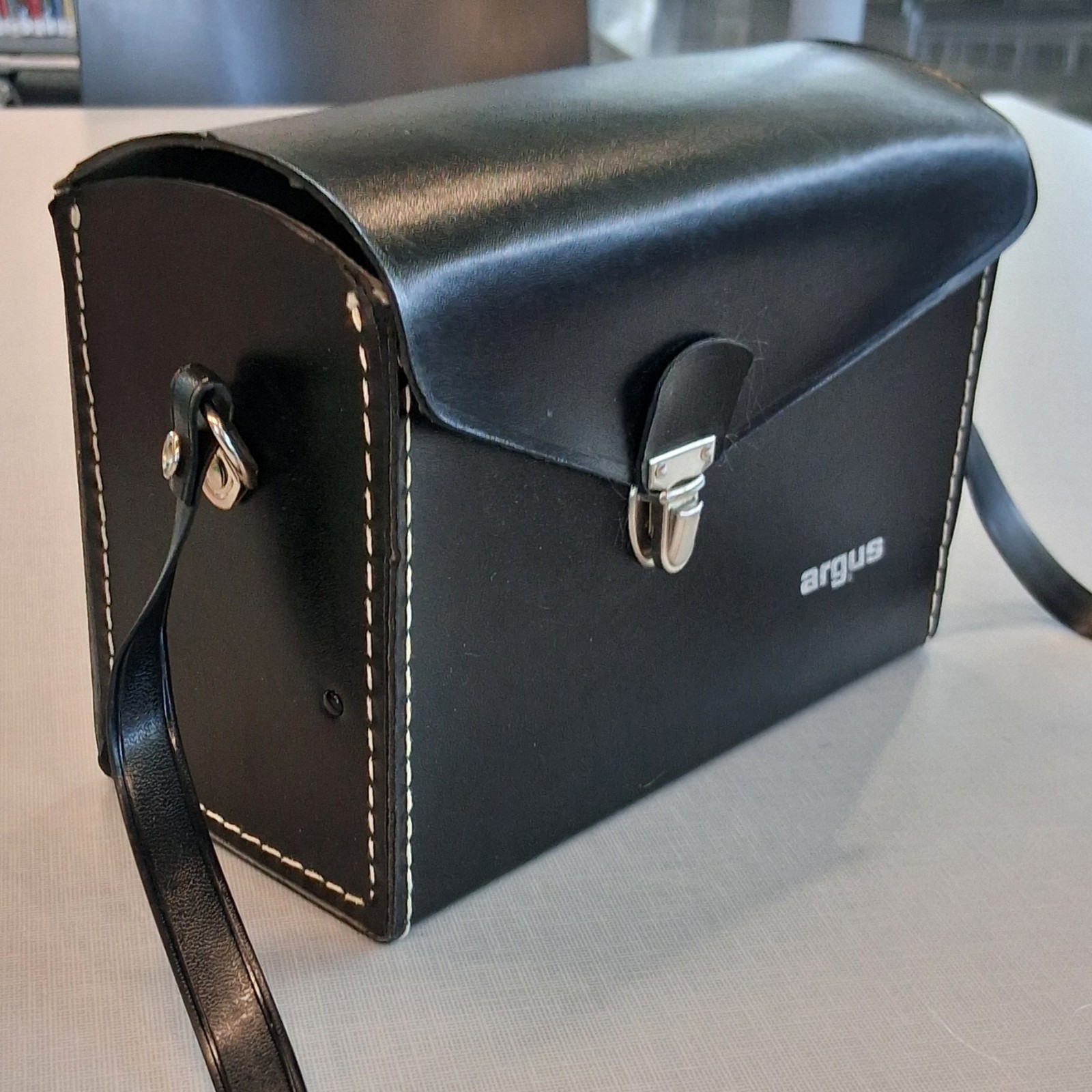 Vintage ARGUS Black Camera Hard Case With Strap Fits Super 8 Movie Camera 1965