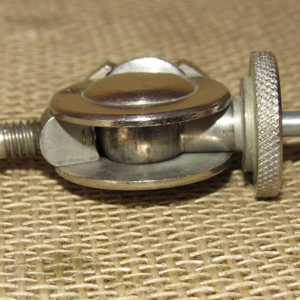 Vintage Metal Tripod Adjustable Swivel Head ~ 2 Handles 1 Bakelite ~ Clean Used