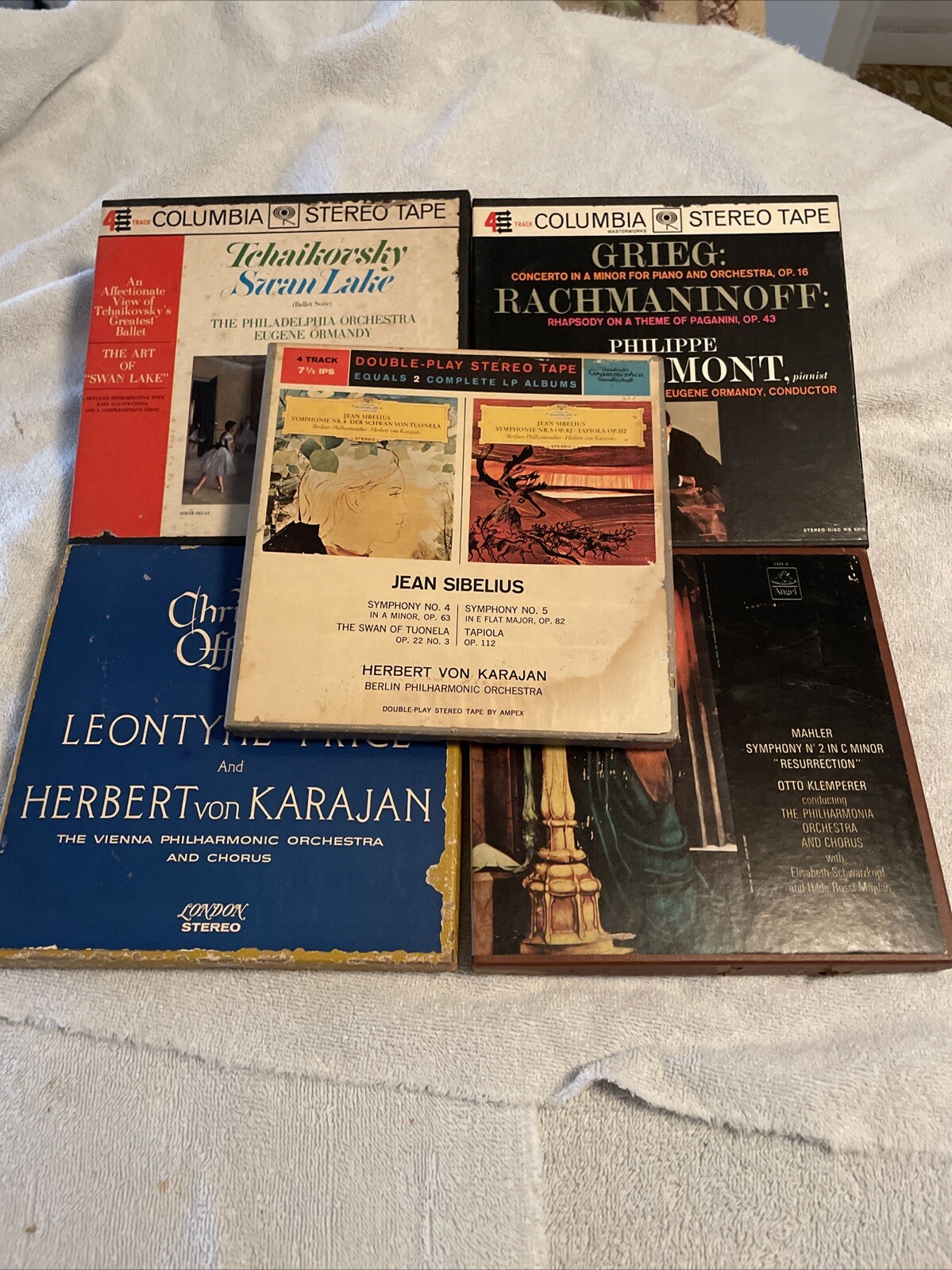 5 Vintage Empty Reel To Reel Cases Random Titles Great For Crafting Projects.