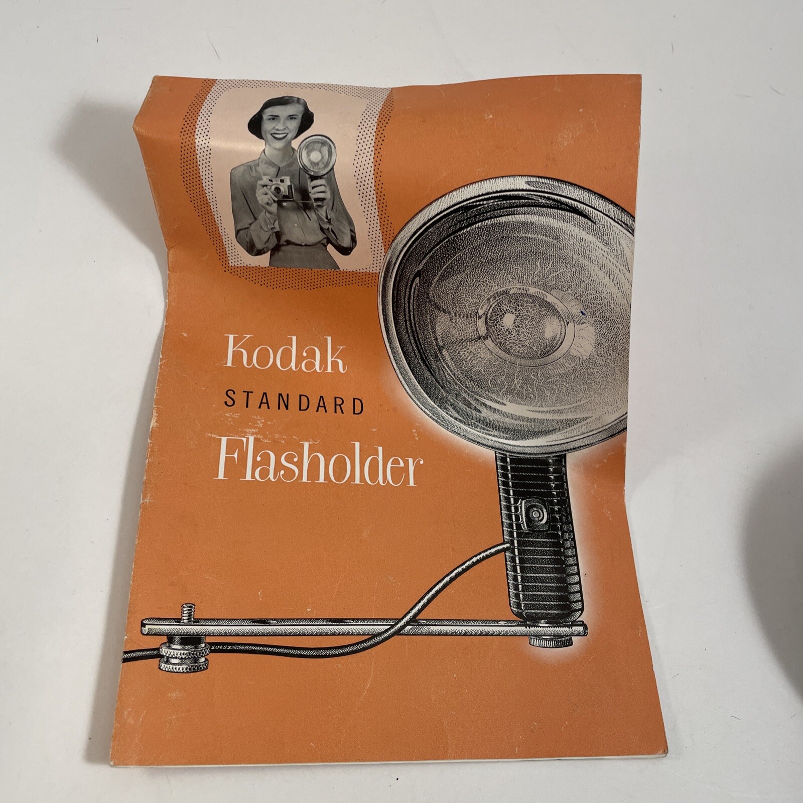 Vintage Kodak B-C Flasholder, Instructions and Old Film Tube Open.