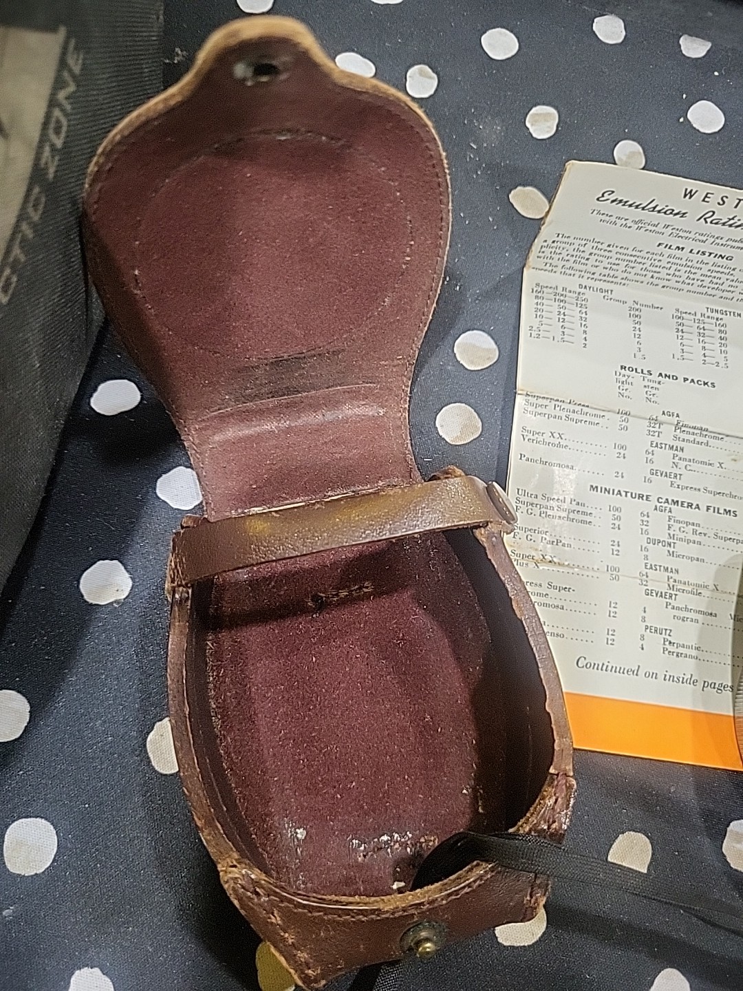 VINTAGE DEJUR Camera Light Meter Model 40 Leather Case