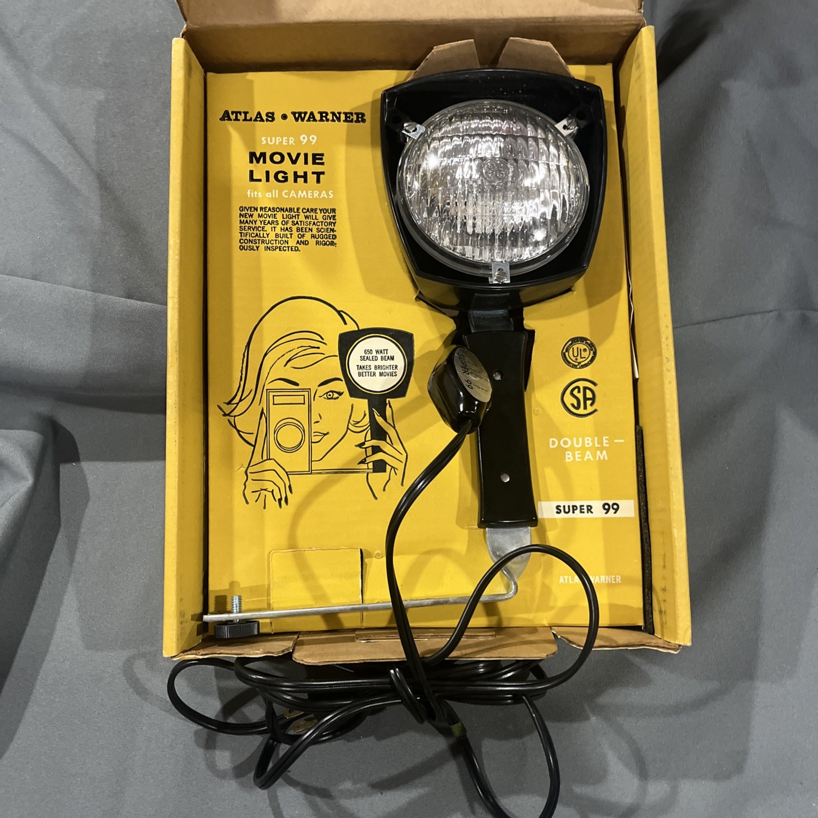 Vintage Atlas Warner General Electric Super 99 Movie Light – Double Beam