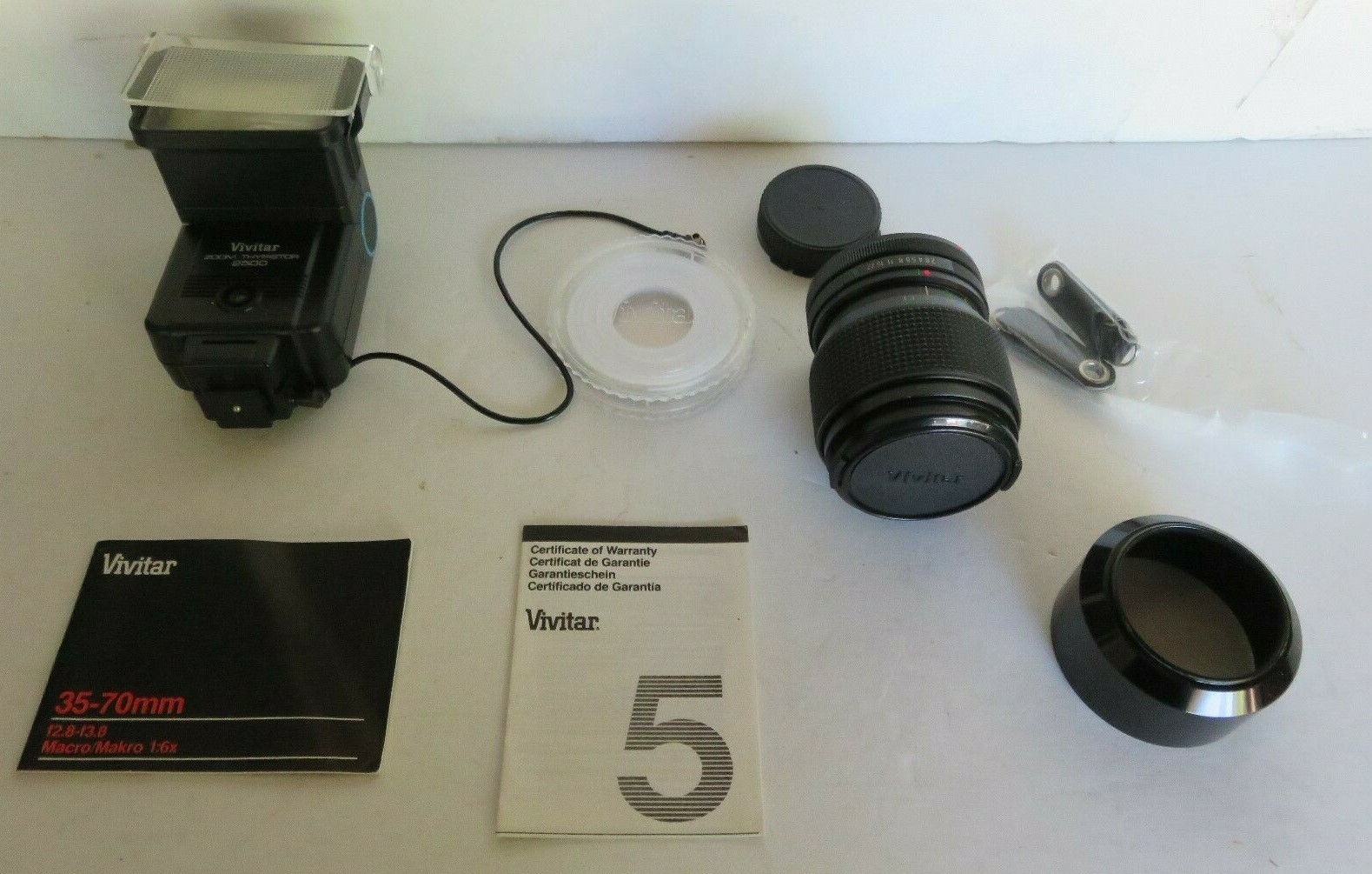 Vivitar Camera Accessories Lenses Filters Flash Manual 9 Items