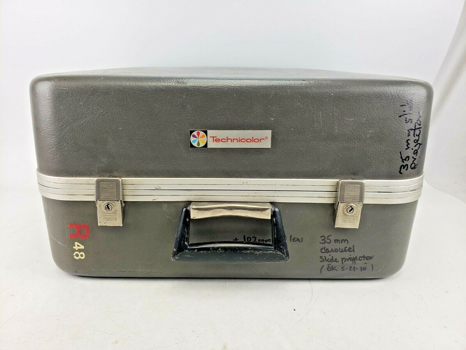 Vintage Technicolor Travel Road Case Gray Empty AS IS