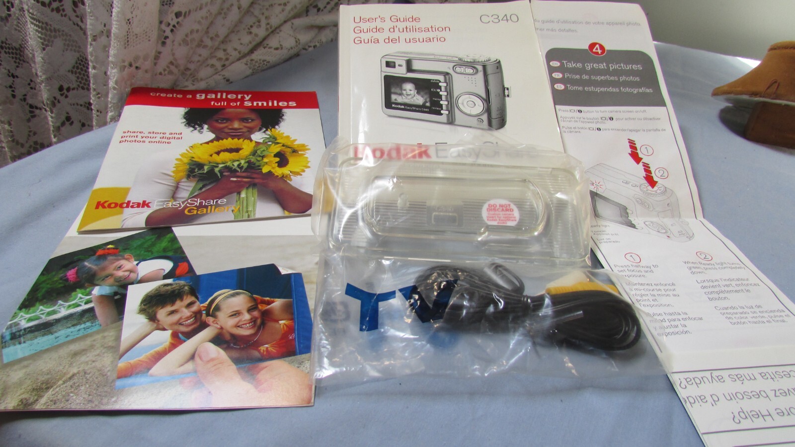 Camera Box, Book, Insert, Transfer Cables for Kodak Easy ShareC340