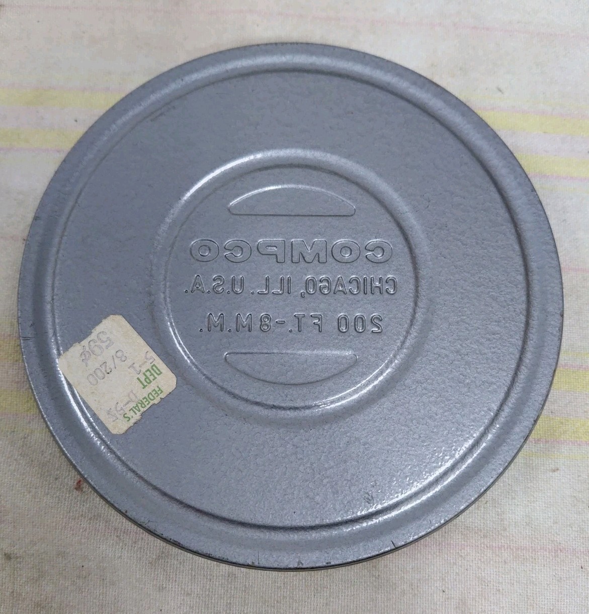 Vintage Compco Film Canister Movie Metal 5″ 8MM Reel 200ft Home Movies