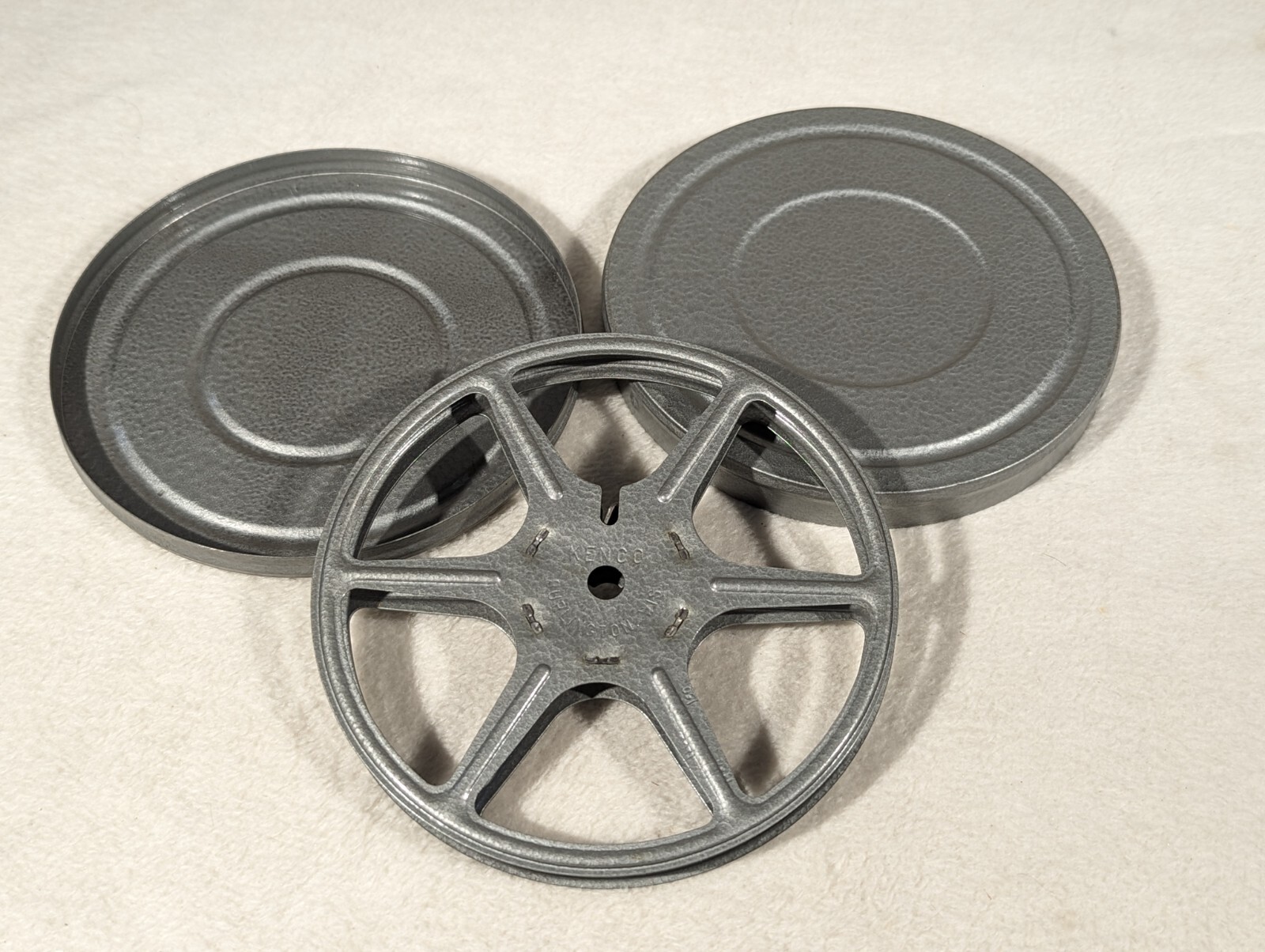 Vintage Kenco 8mm Film Canister 5″ EMPTY Reel Tin Canister Burlington Made USA