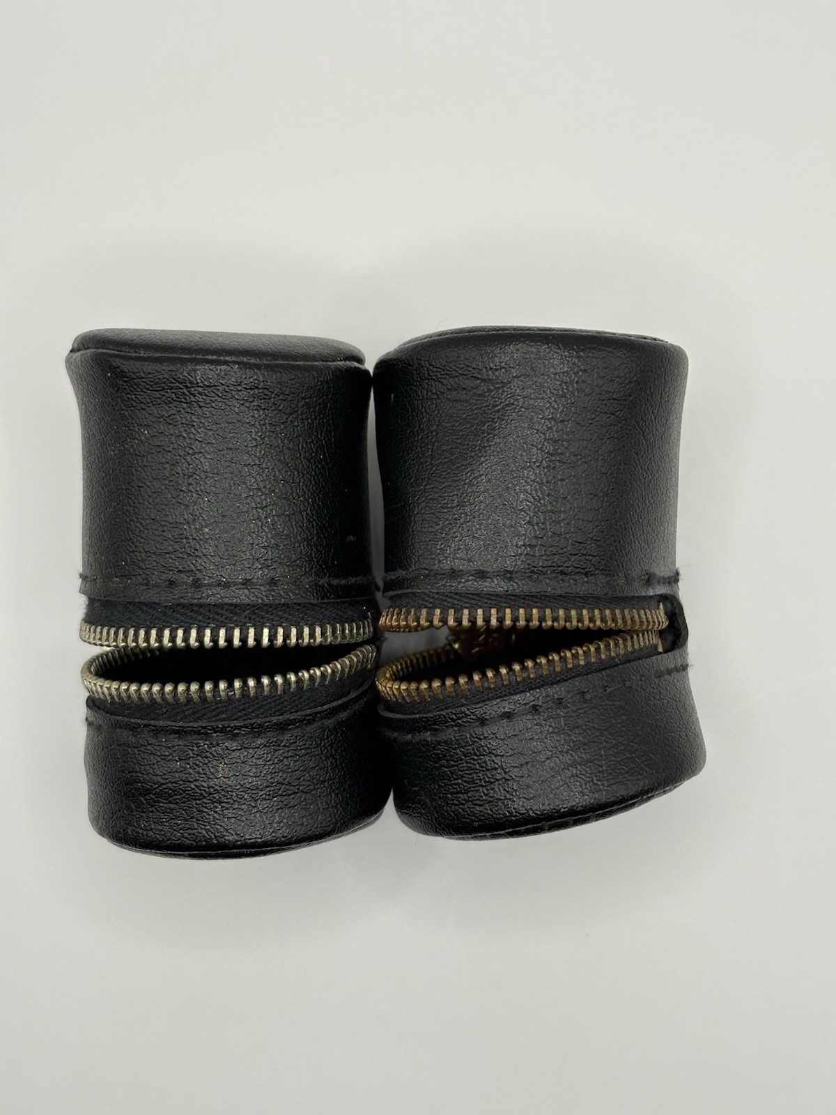 Vintage Camera Strap Black Leather 35mm Film Roll Storage Holders Lot Of 2