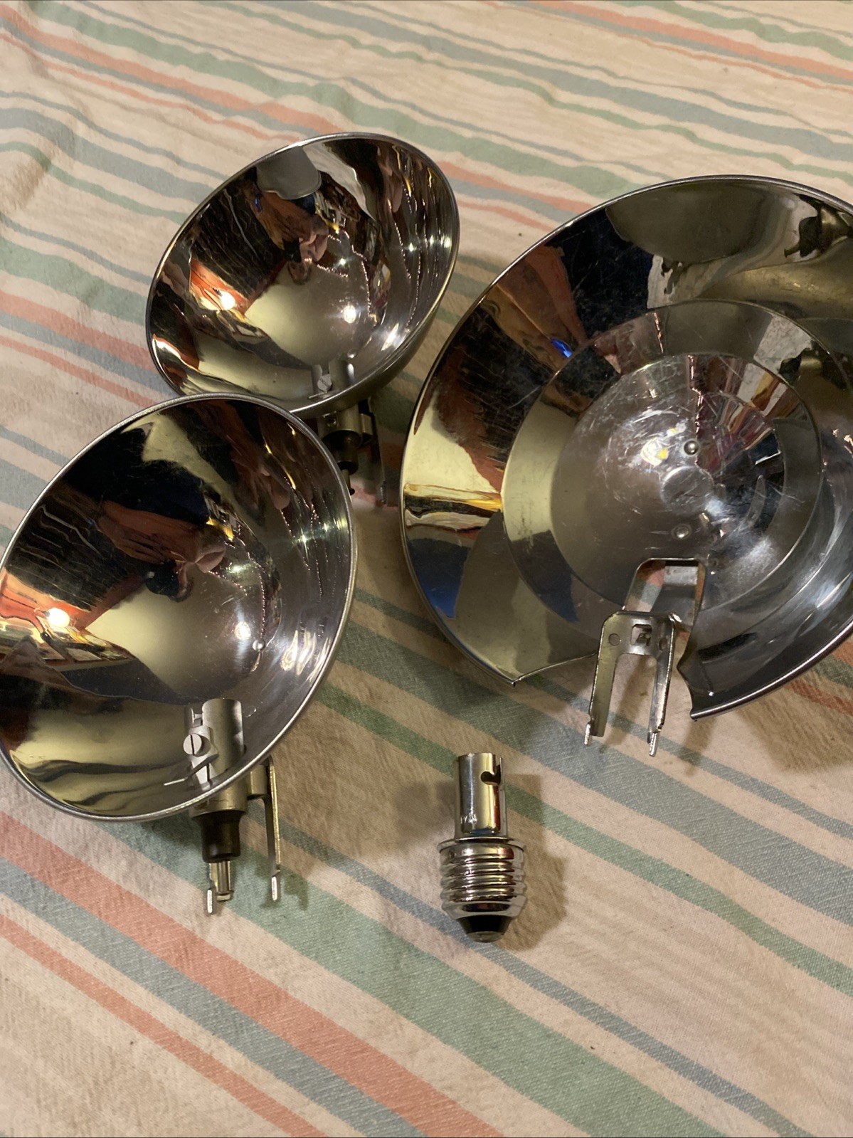 Vintage Graflex Reflectors For Flashes (2) 5 Inch & (1) 7 Inch W/Adapt Star Wars