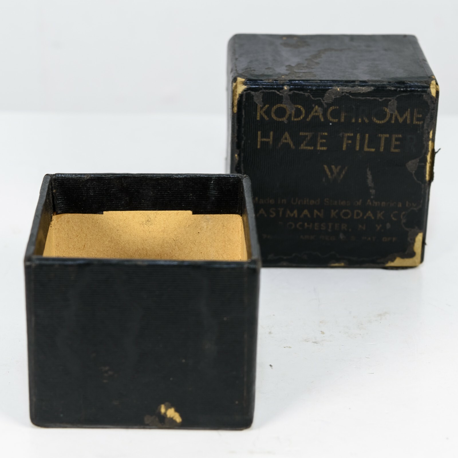 Early Kodak Empty Blue Fabric Covered Box for Kodachrome Haze Filter “W”