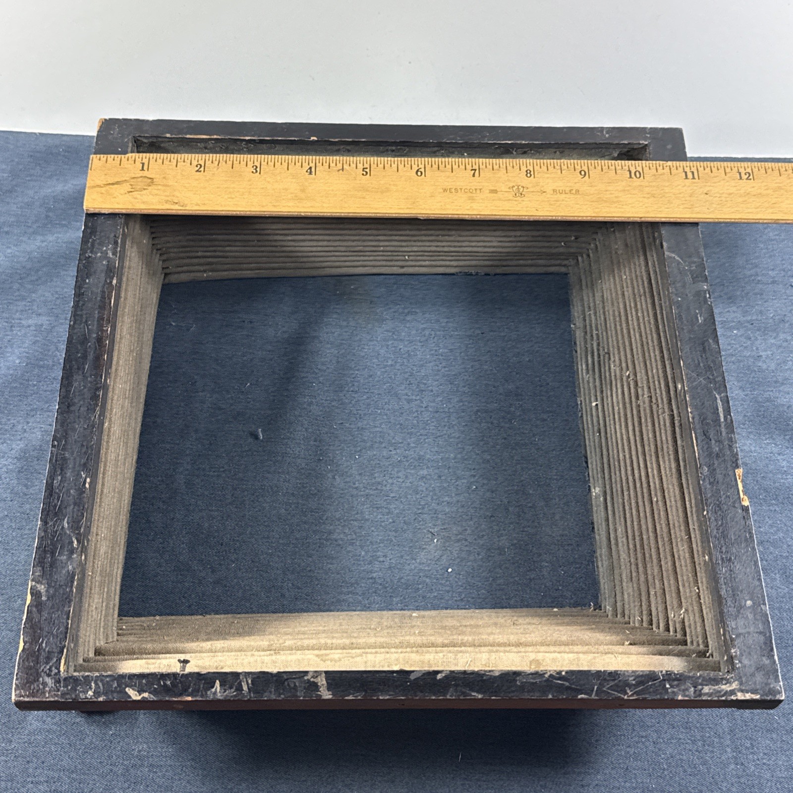 Vintage 19th Century Whole Plate Camera Leather Bellows Wood Frame – Part Repair