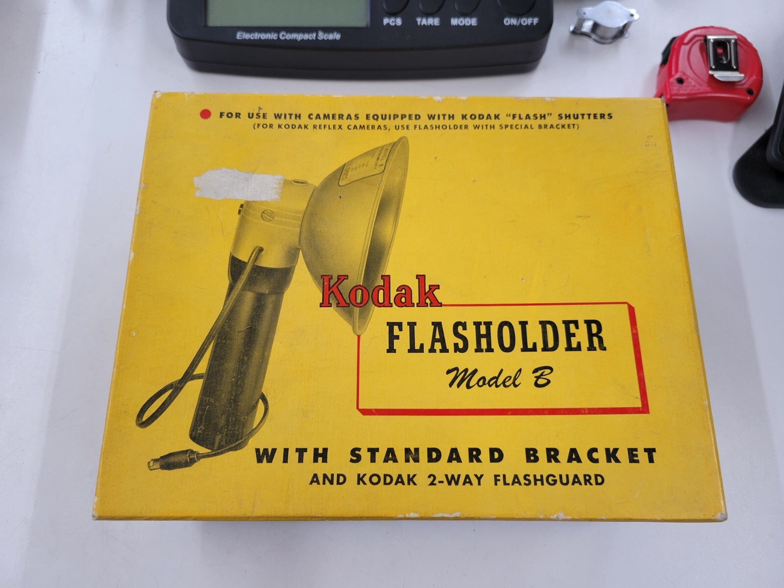 Vintage Kodak Flasholder Model B USA Original Box & Bracket 2 Way Flashguard