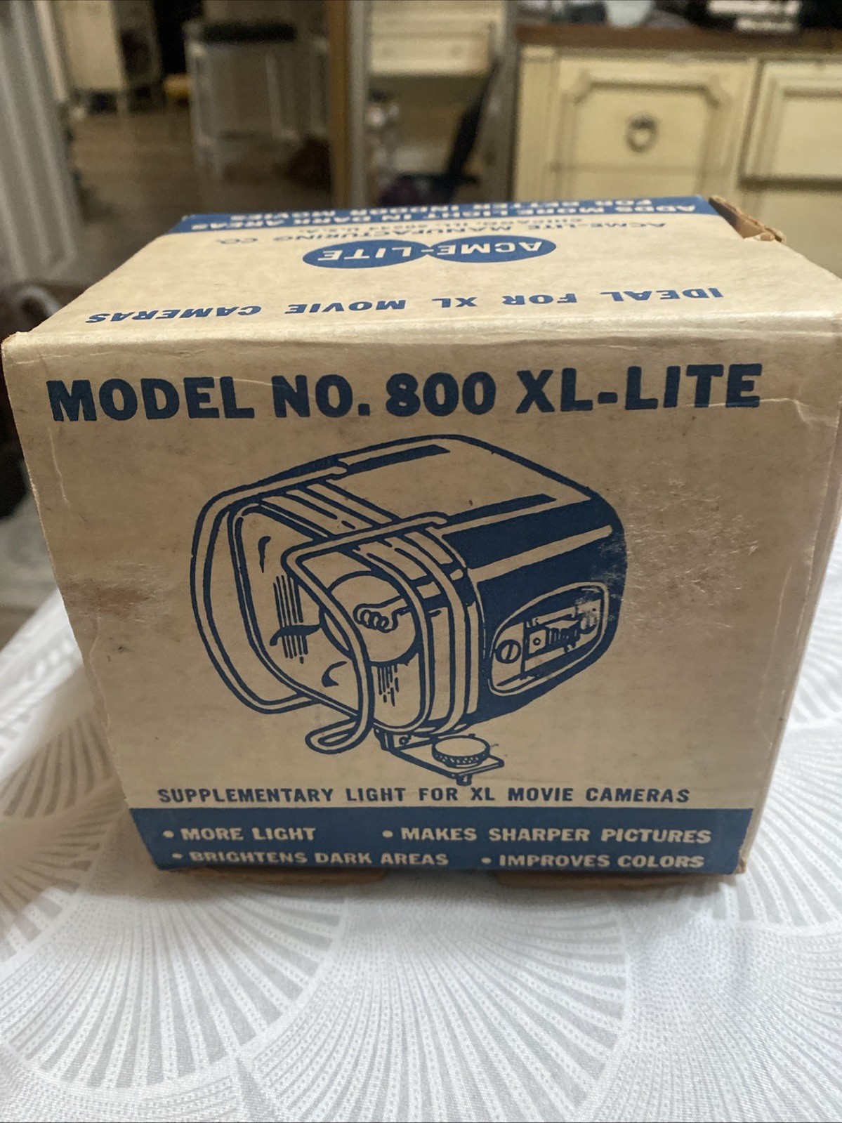 Vintage ACME-LITE Top Mount Movie Camera Light Model No 800 XL-LITE Works
