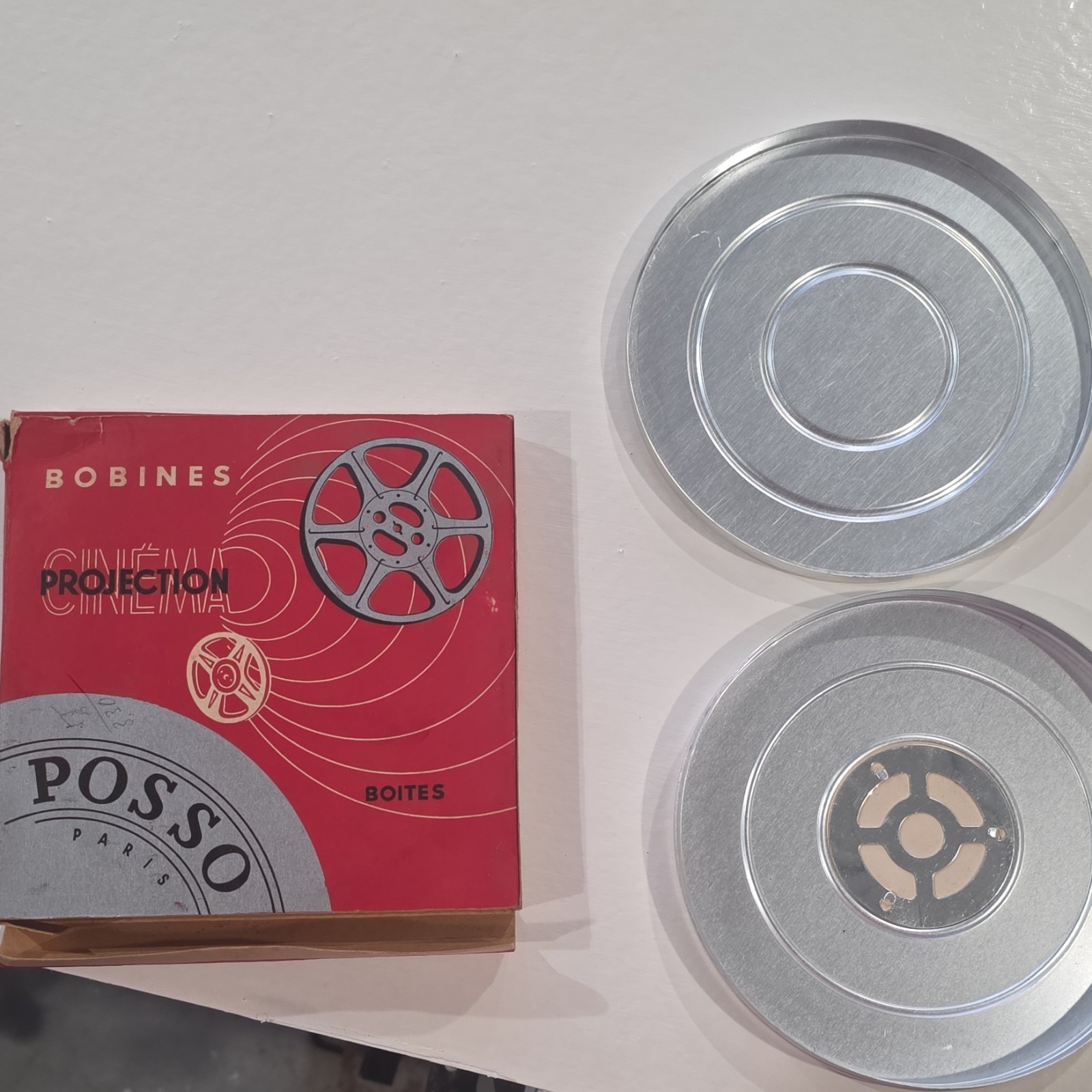 Posso Paris Vintage Film Canister Projection Reel Bobines with Original Box
