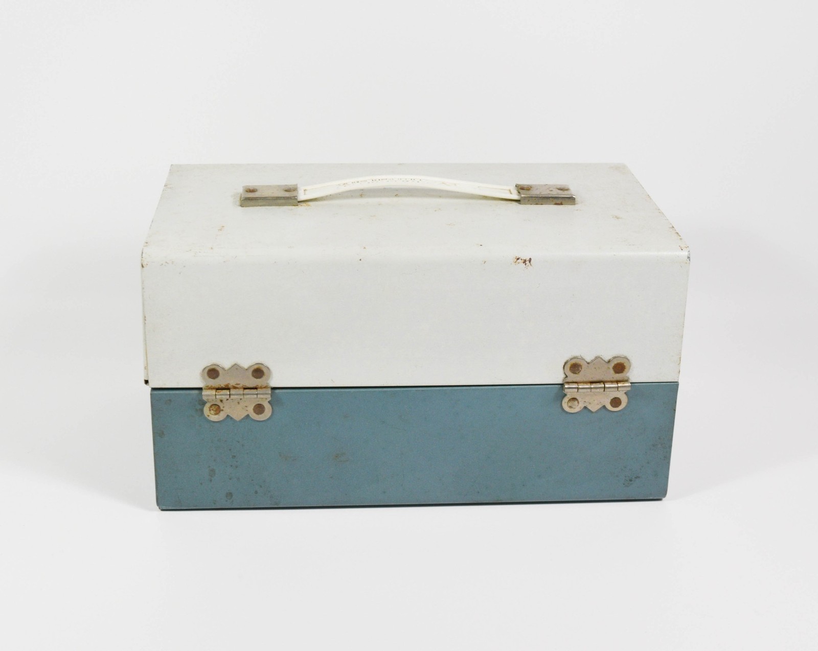 VTG SV Smith Victor Metal Blue Gray Case + 6 Empty Reel Film Cases 8mm Harwood