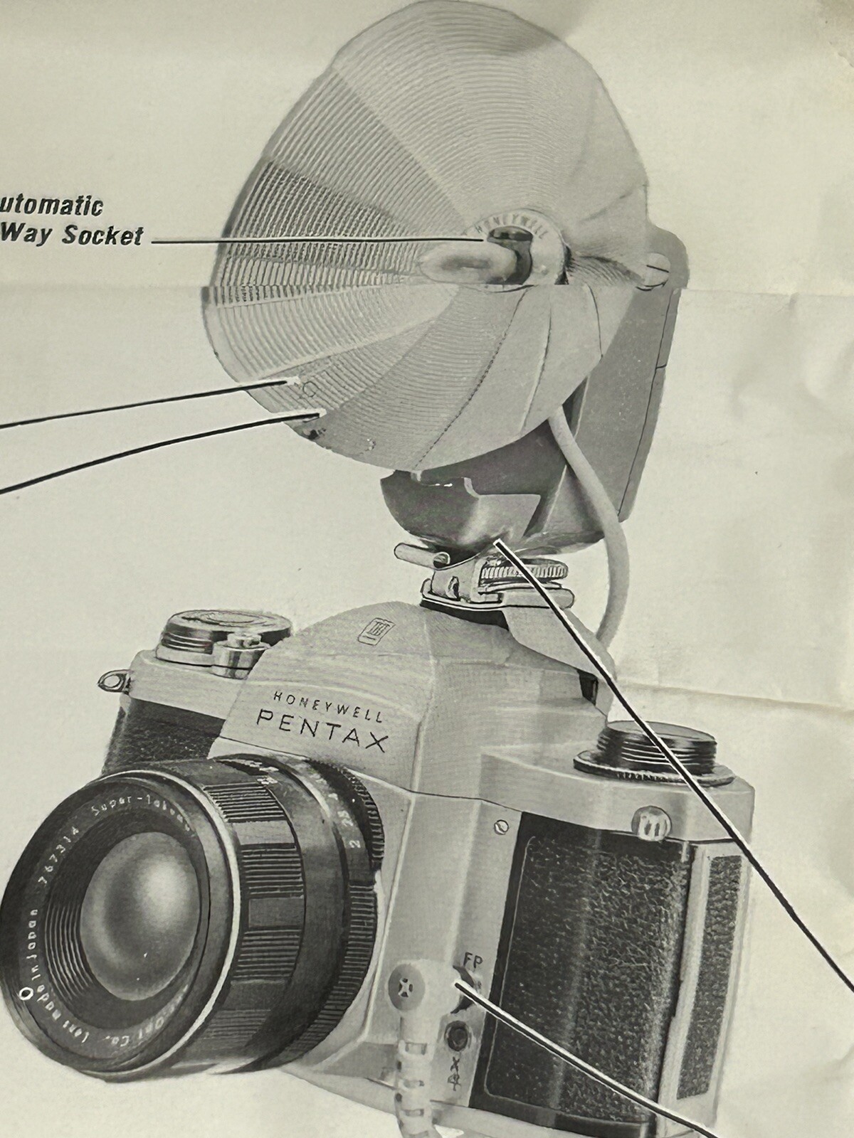 Vintage Honeywell Tilt A Mite Flash Reflector Metal Folding Portable Photography