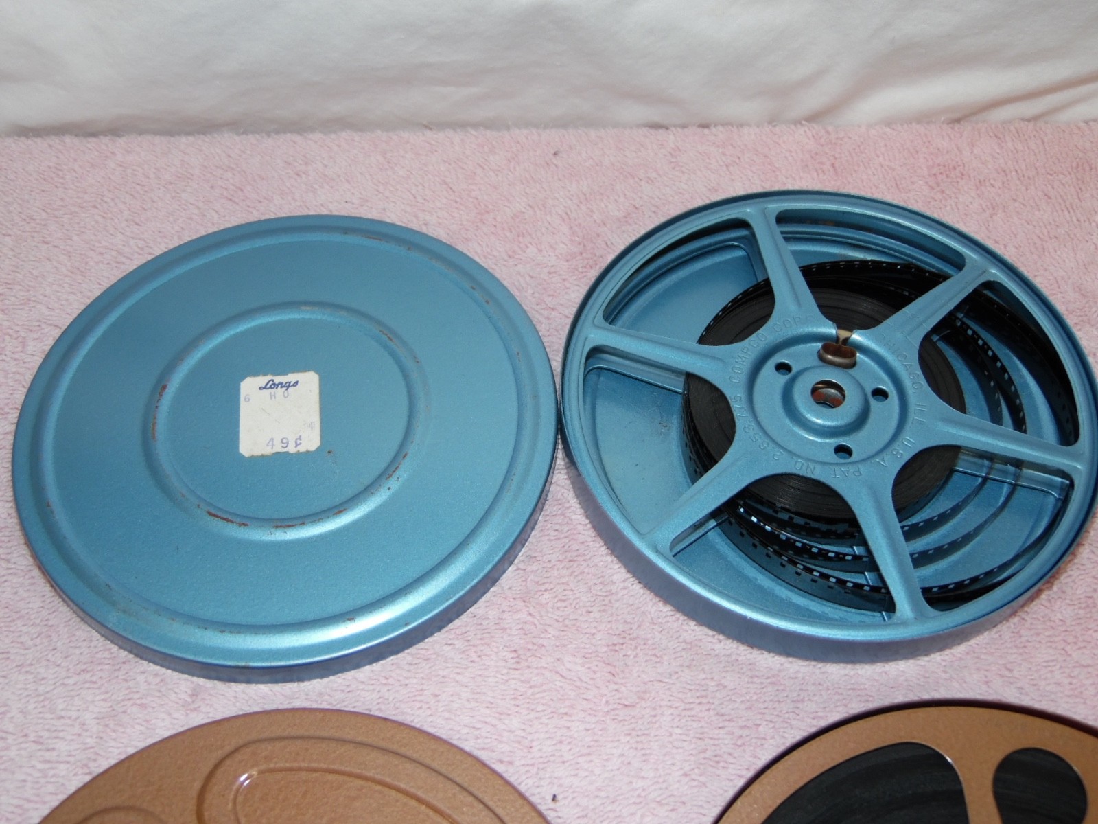 4 Vtg Metal 8mm Reel Canisters – 3 Have Mystery Film