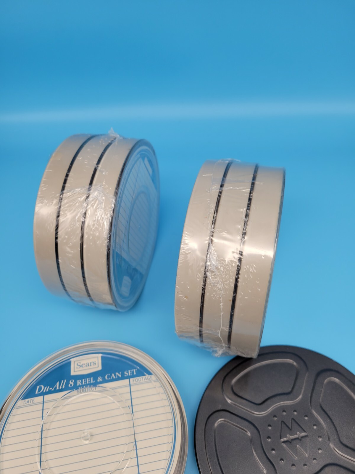LOT of Reel Can 200 feet 8mm reel & Can Sears, RELFLEX USA made & Super 8 /2 New