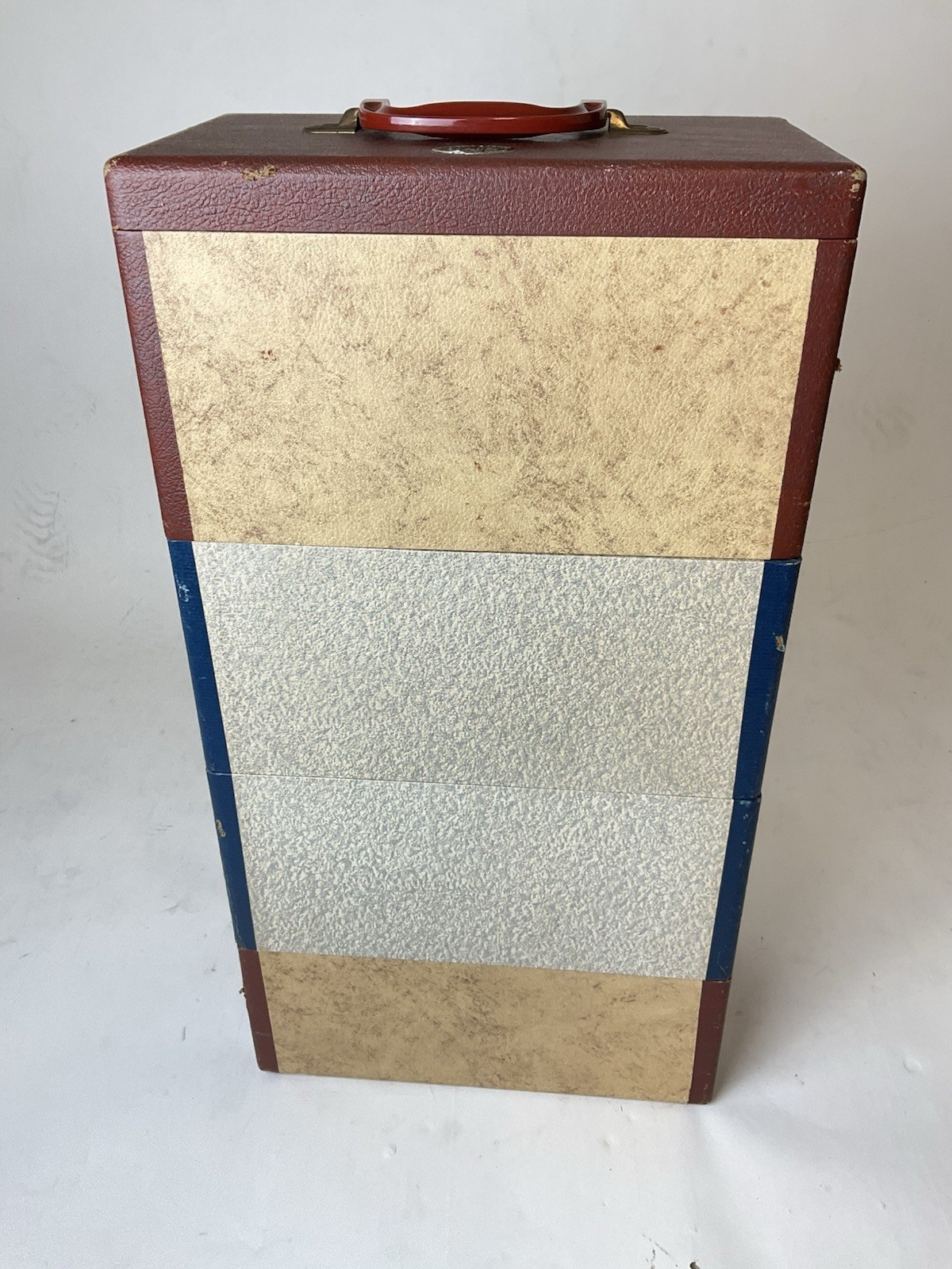 Vintage Barnett & Jaffe Baja Slide Carrying Case Red Blue 4 Level Stackable