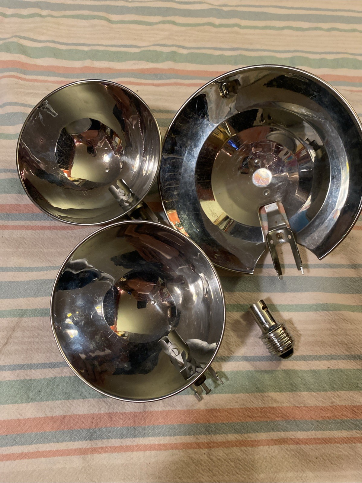 Vintage Graflex Reflectors For Flashes (2) 5 Inch & (1) 7 Inch W/Adapt Star Wars