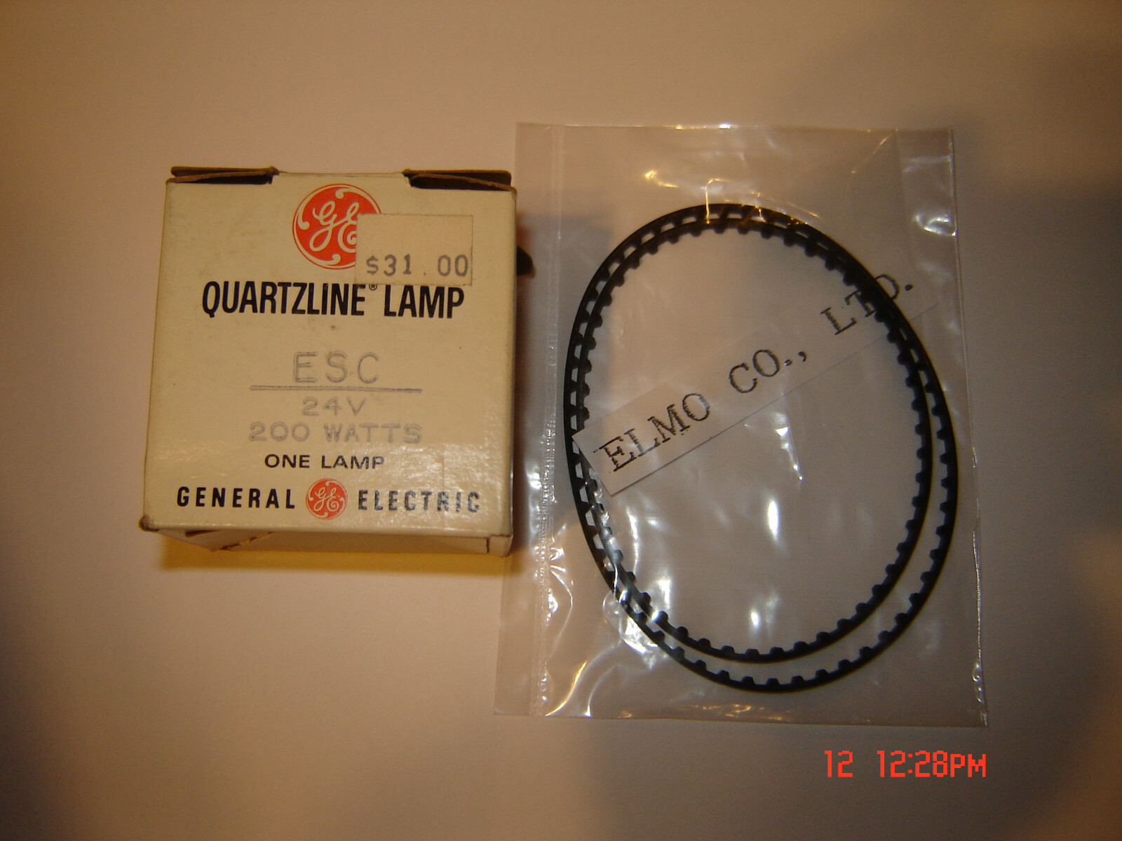 Elmo GS-1200 Projector Belts, 2 OEM SYNCHRONOUS TEETHED BELTS, & 1 LAMP