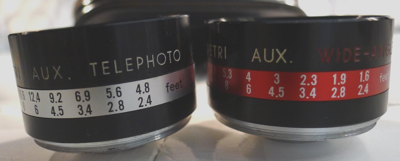 Petri 7s Aux Lens Set with Case Wide-Angle 1:1.8 45mm AND Telephoto 1:1.8 45mm