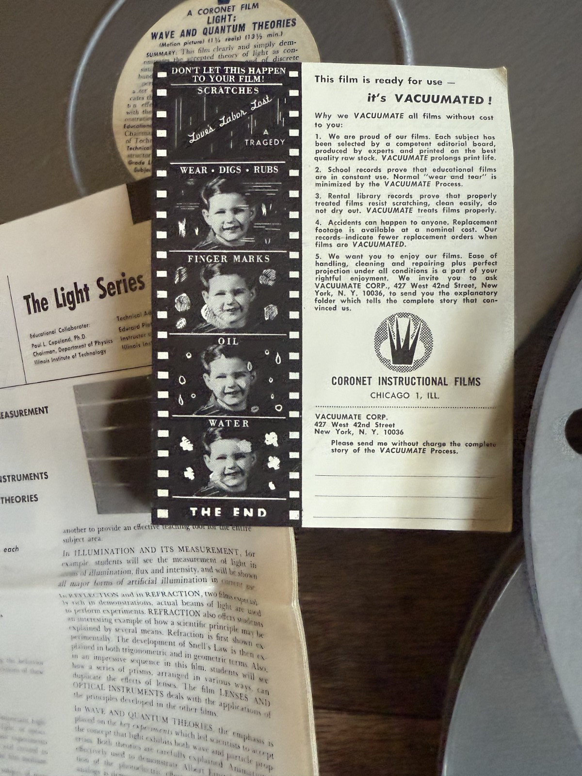 Vtg 1940’s / 50’s Coronet Film Light : Wave and Quantum Theories Reel to Reel