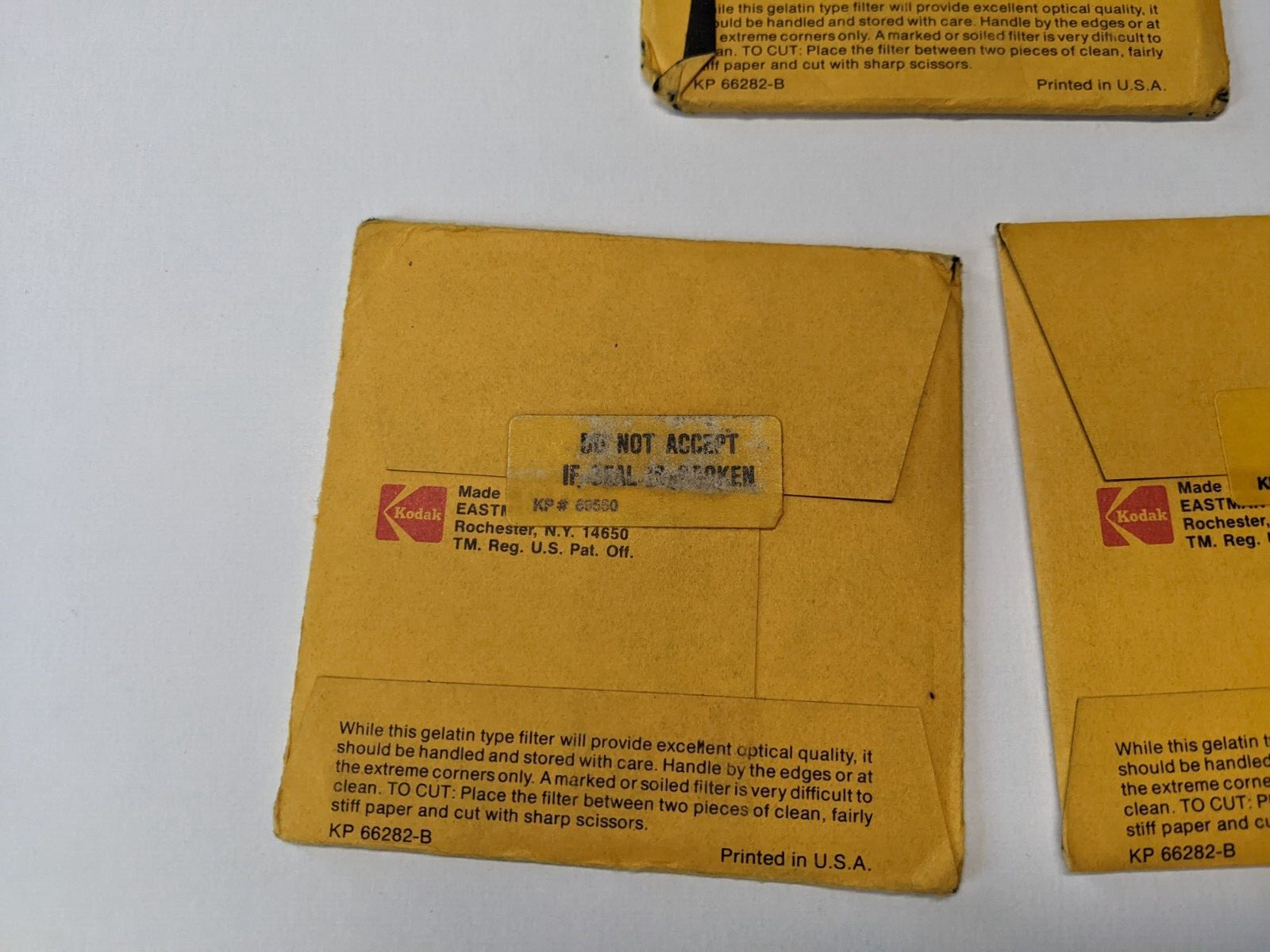 3 Pcs Vintage Kodak CC40M Color Compensating Filter 75mmx75mm 149 6686 Sealed