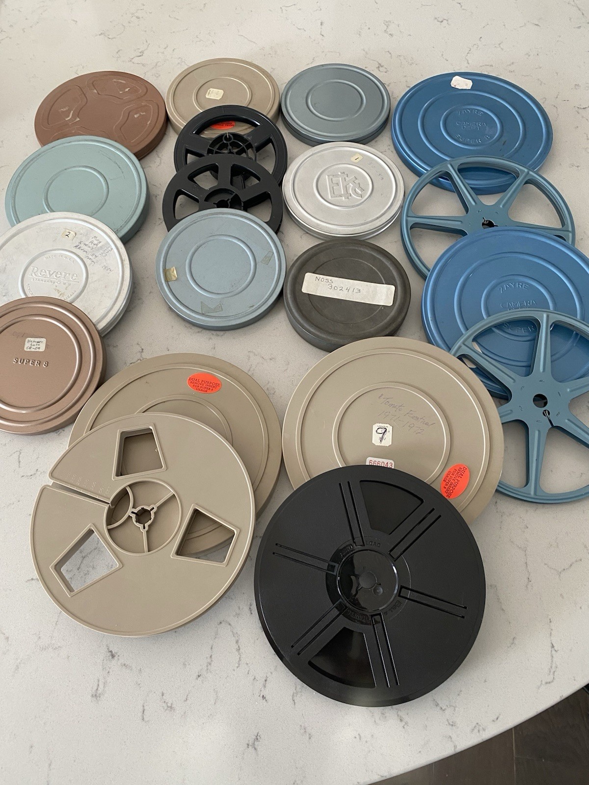 Vintage Film Reels & Canisters 6 Reels 13 Total 19