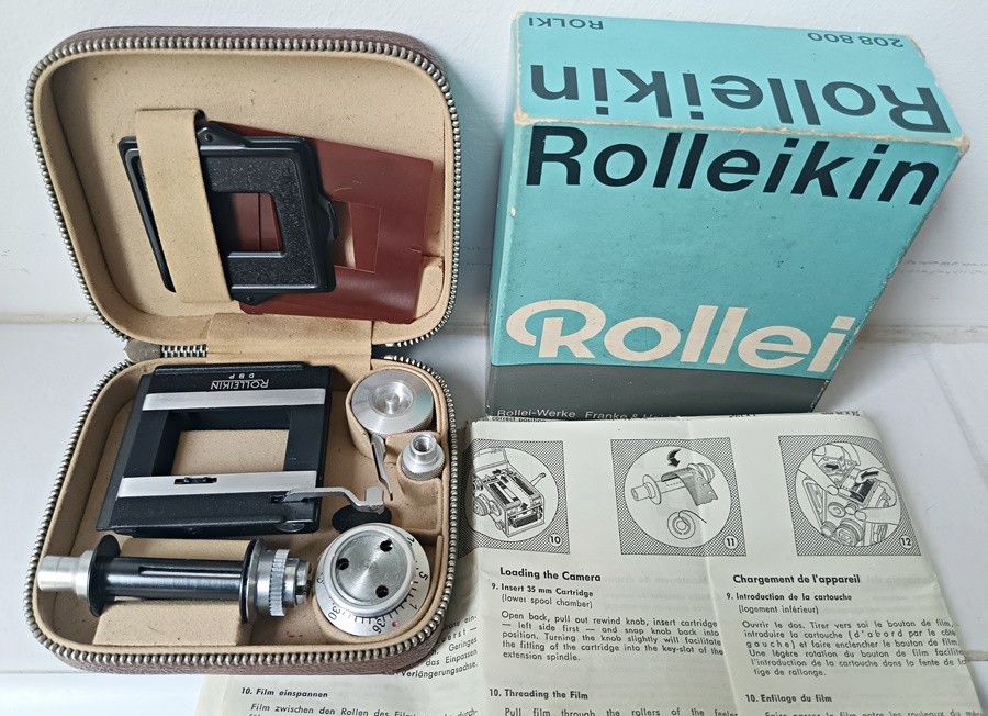 ROLLEIKIN 208 800 ROLKI complete kit for shooting 35mm film on Rolleiflex EXC+