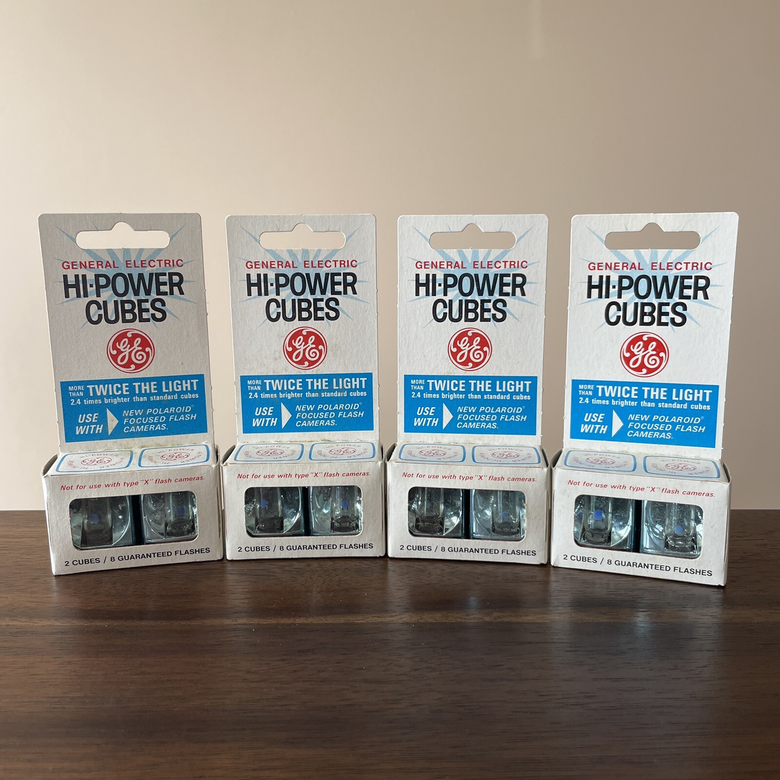 General Electric GE Vintage HI POWER CUBES Flash Camera Cubes – LOT OF 4 PACKS