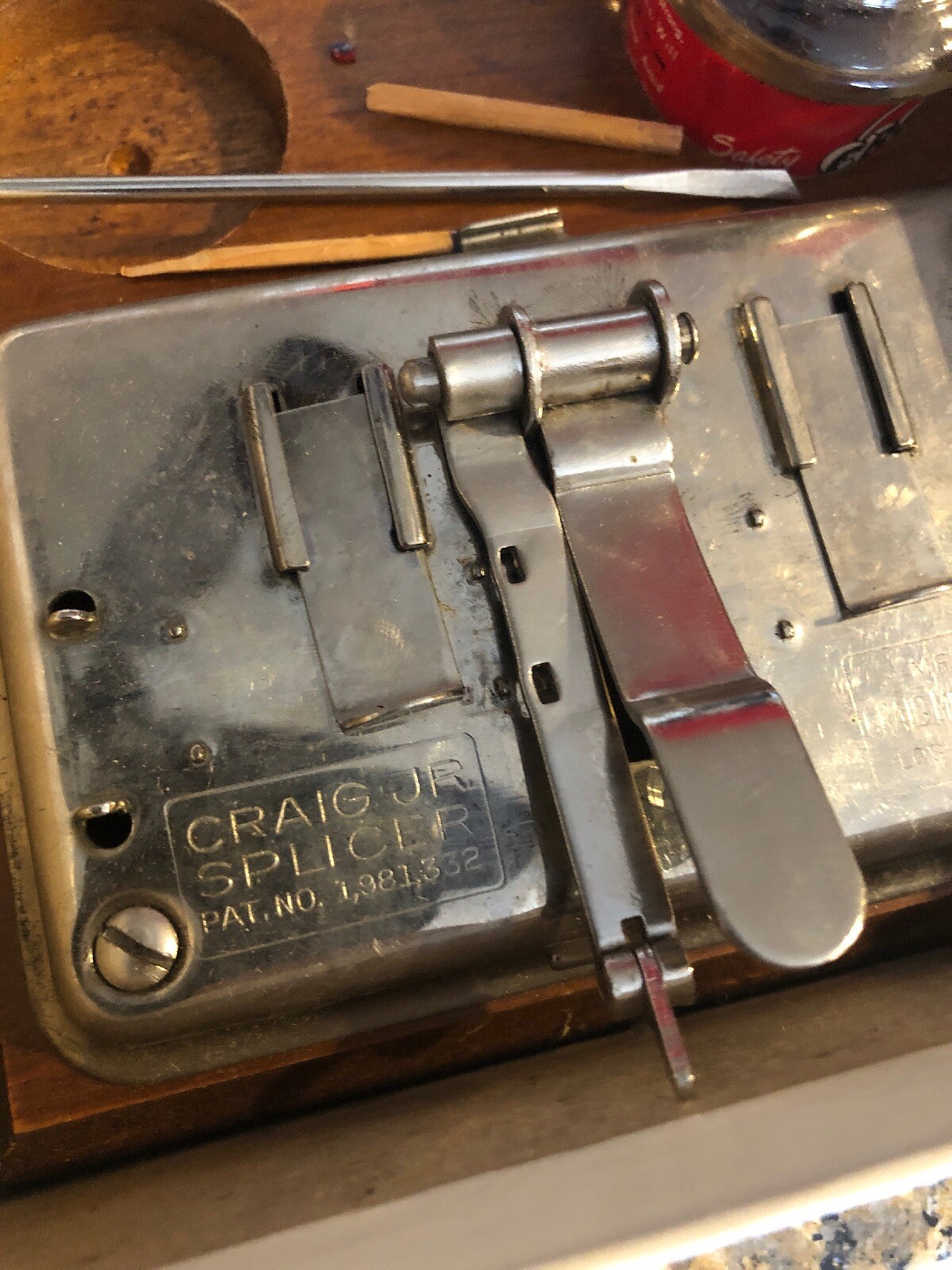 Craig 8mm 16mm Junior Splicer Film Movie Vintage Box Instructions Editing Jar