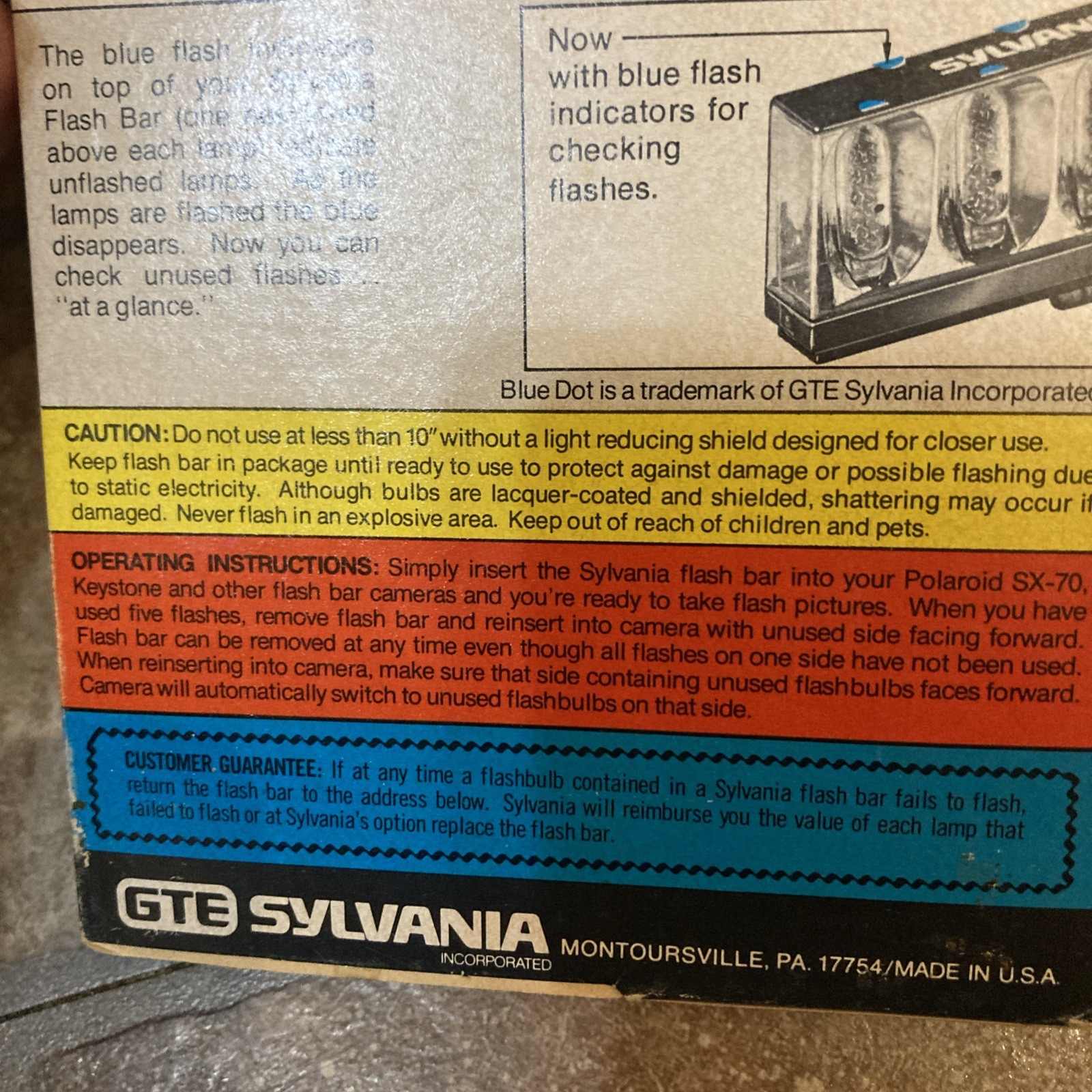 Vintage Sylvania Flash Bar 10 Flashes New Old Stock Use With Flash bar Cameras