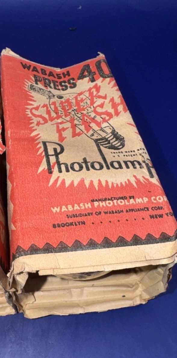 Vintage Wabash Press 40 Super Flash Photolamp No. 2 Flash Bulbs Lot Of 3