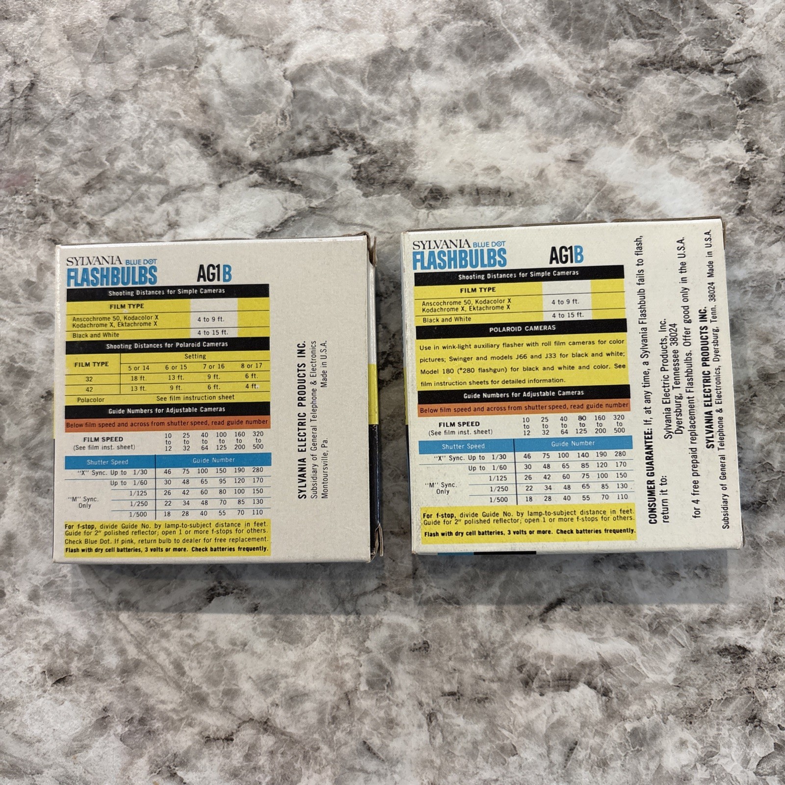 Vintage Sylvania AG1B Blue Dot Flashbulbs NEW 24 Bulbs Made in USA