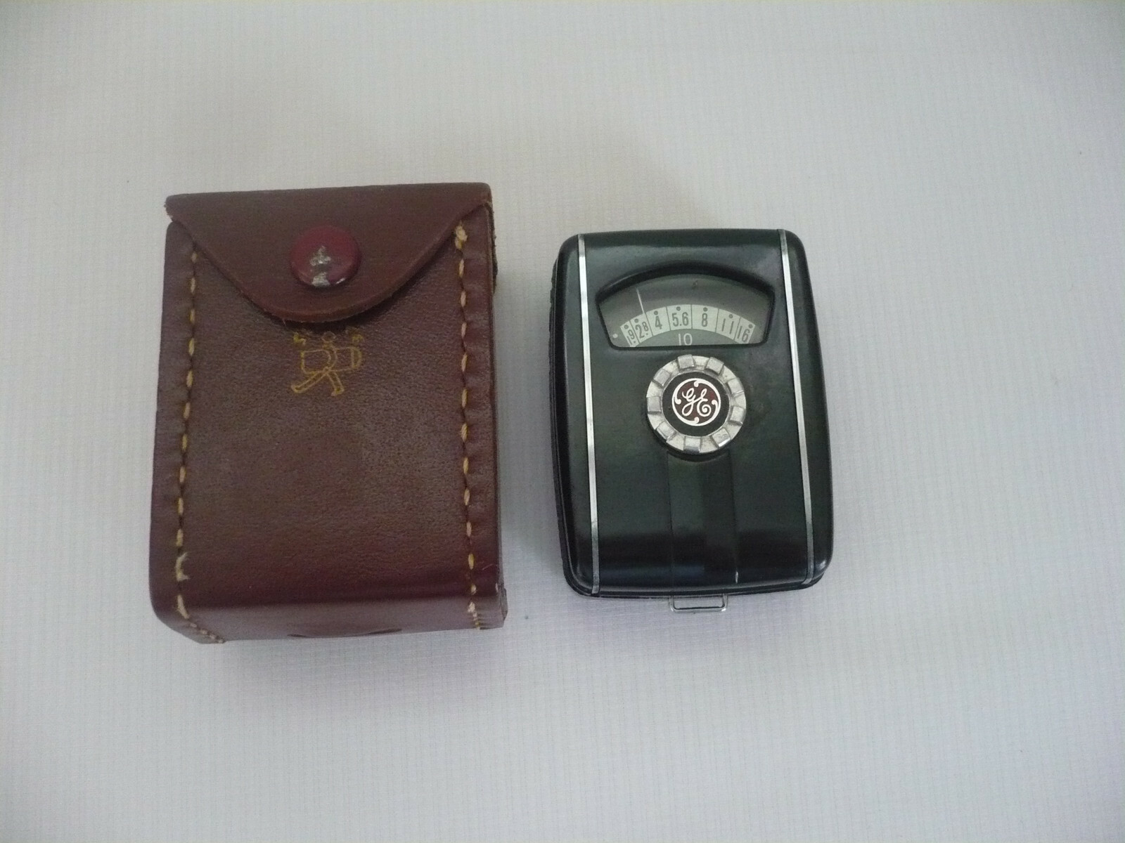 Vintage GE Mascot Exposure Meter w/Leather Case PR-30 Works